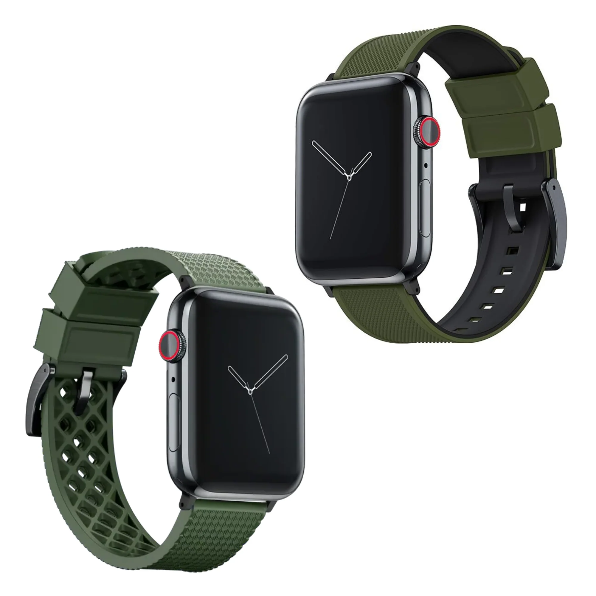 Elite Diver Army Green Apple Watch Strap Bundle | 2 Watch Bands - Image 4