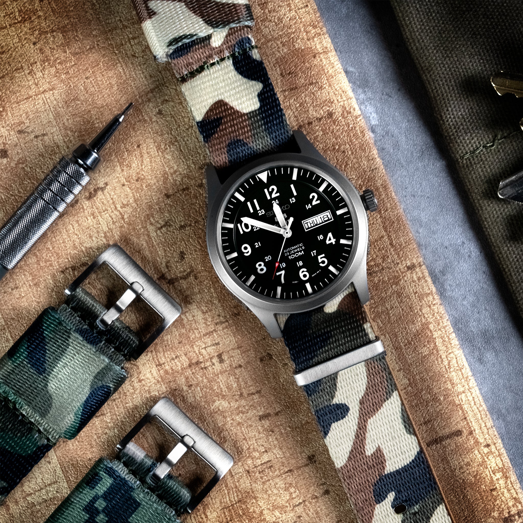 Forest Camouflage Elite Nylon NATO® style Watch Band - Image 2