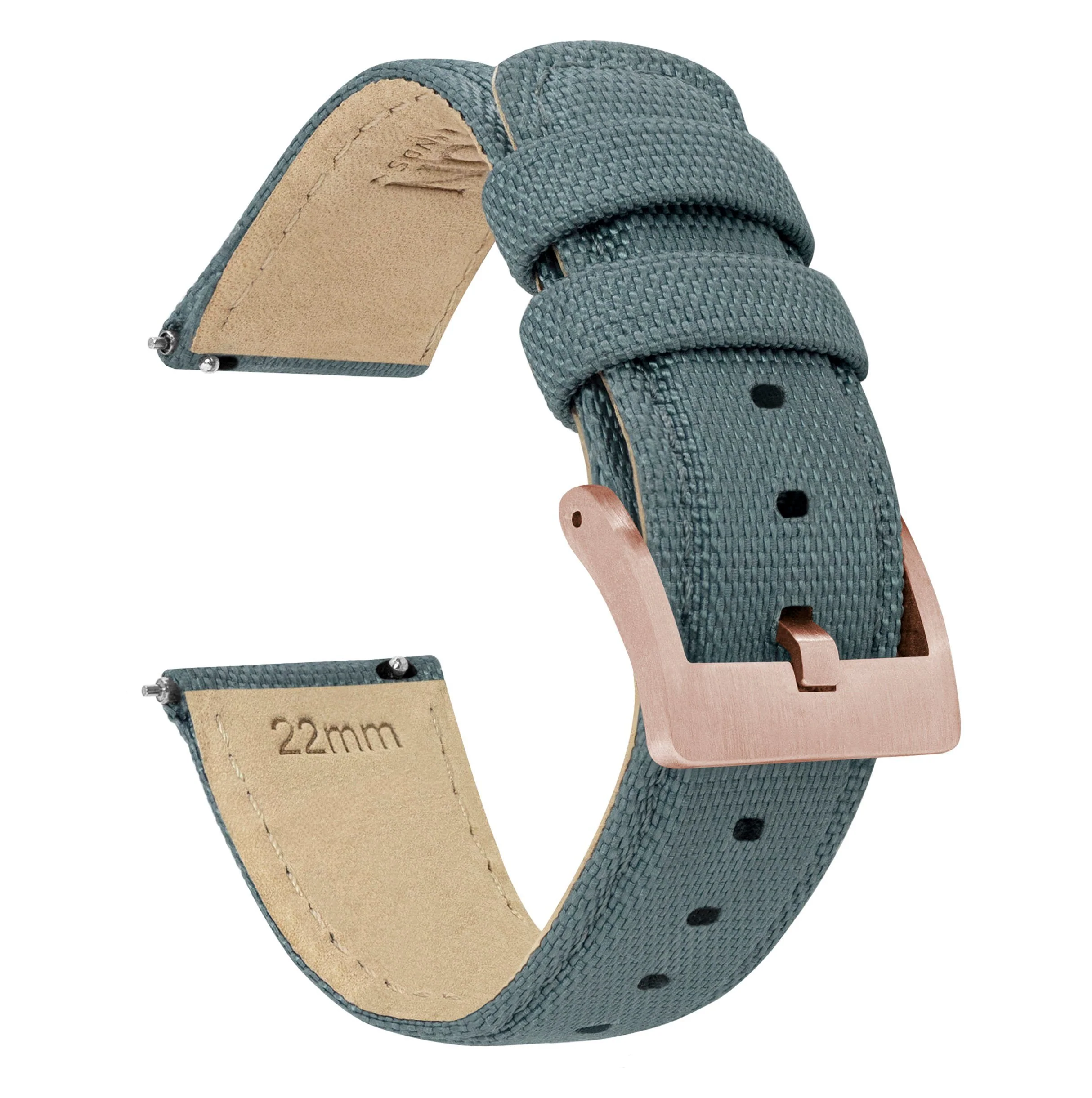 Fossil Gen 5 Sailcloth Quick Release Slate Grey Watch Band - Image 3