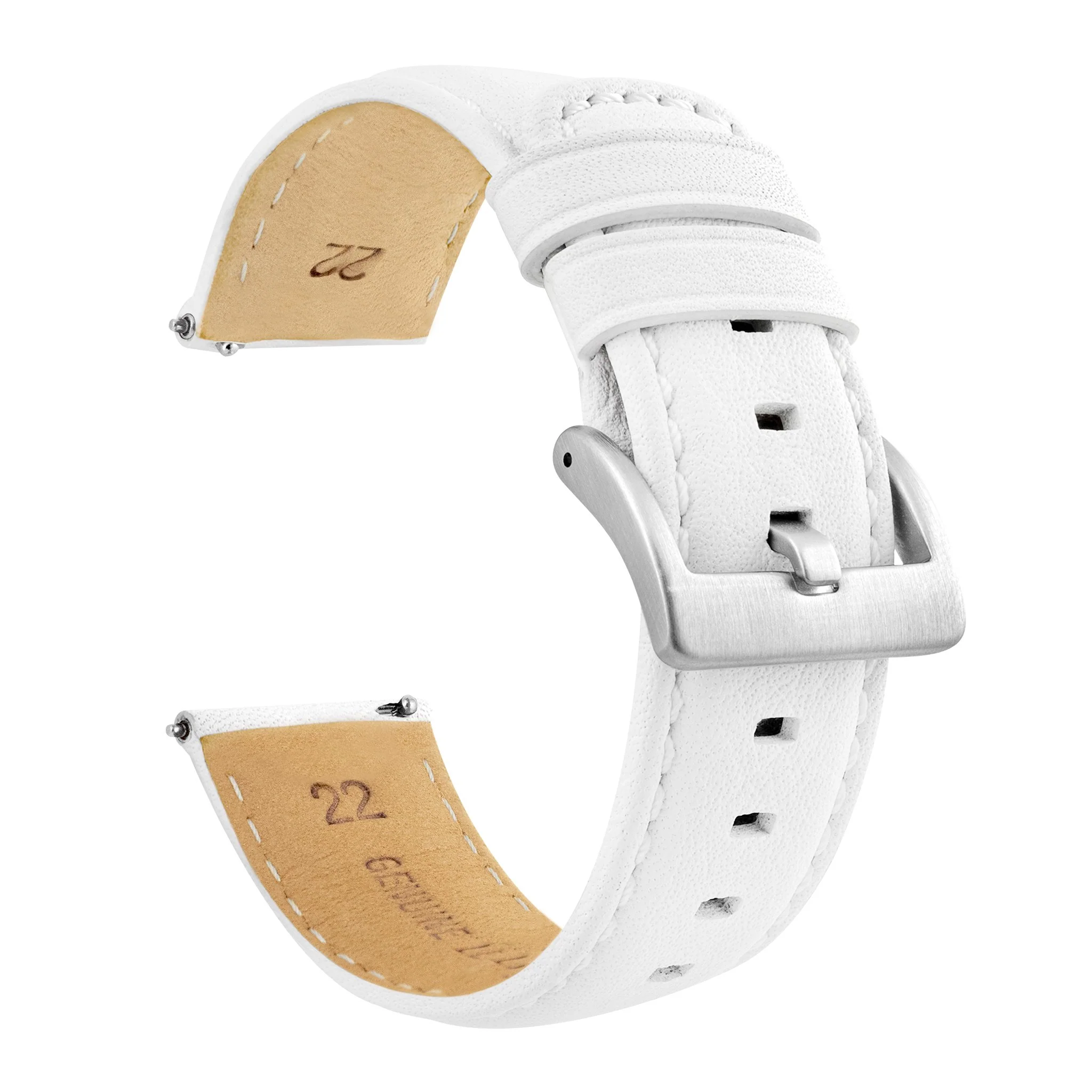 Fossil Q White Pittards Performance Leather White Stitching Watch Band - Image 2