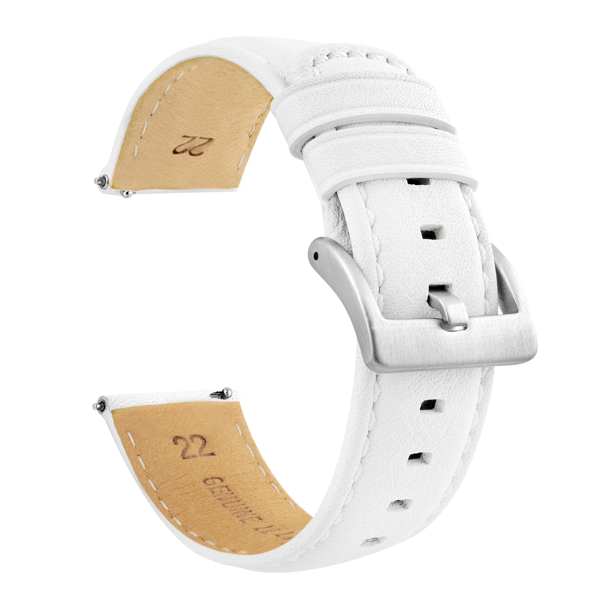 Fossil Q White Pittards Performance Leather White Stitching Watch Band - Image 5