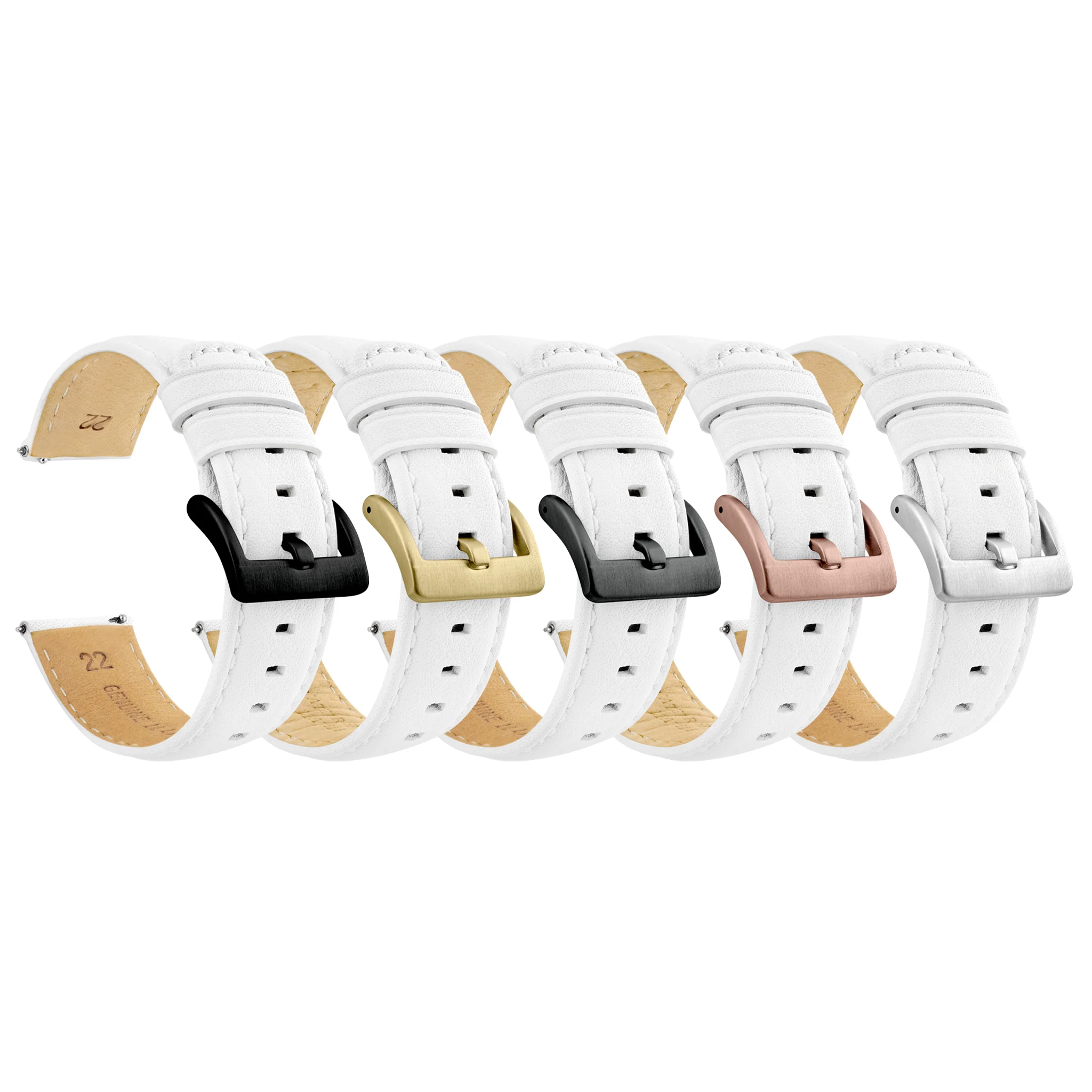Fossil Q White Pittards Performance Leather White Stitching Watch Band - Image 8