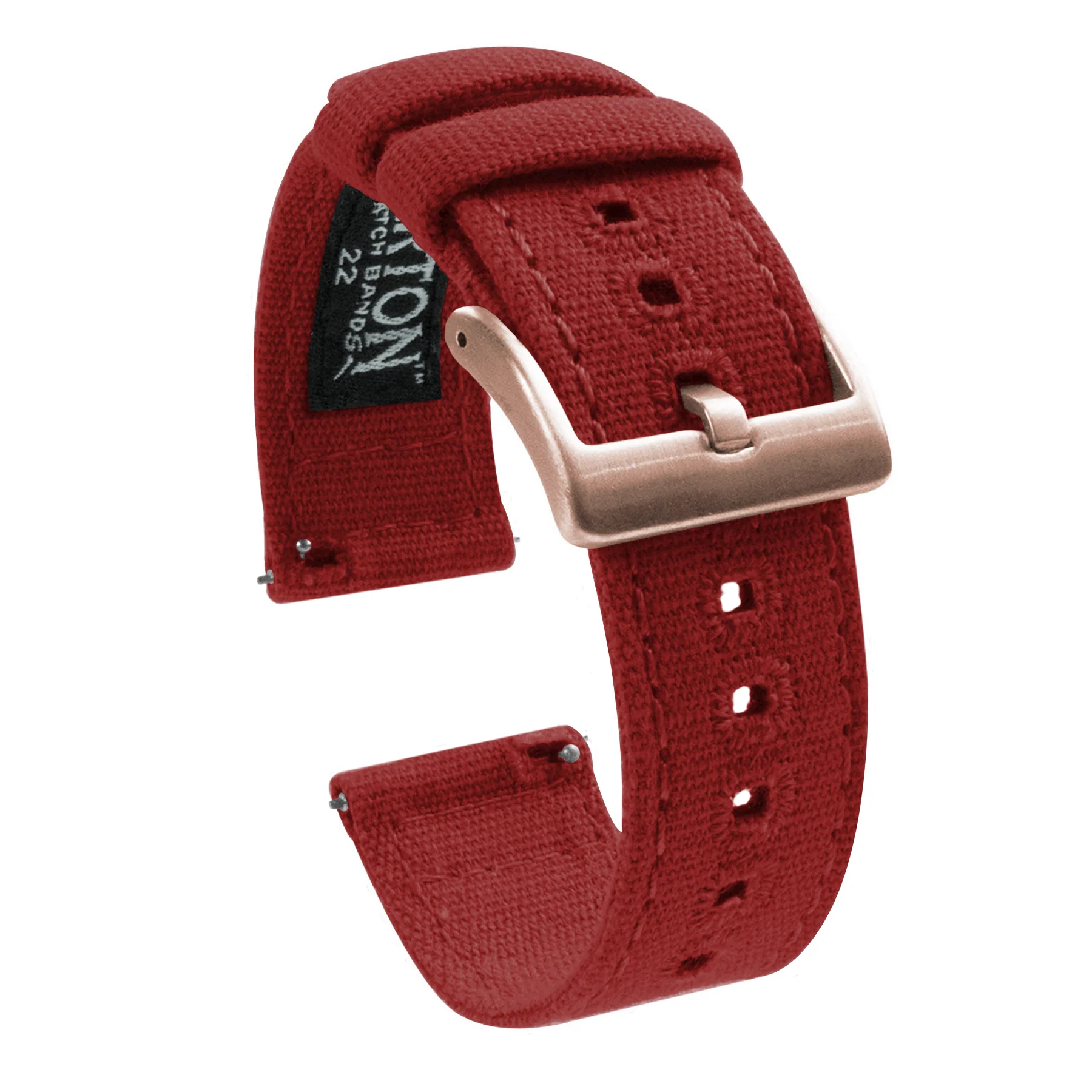 Fossil Sport Crimson Red Canvas Watch Band - Image 3