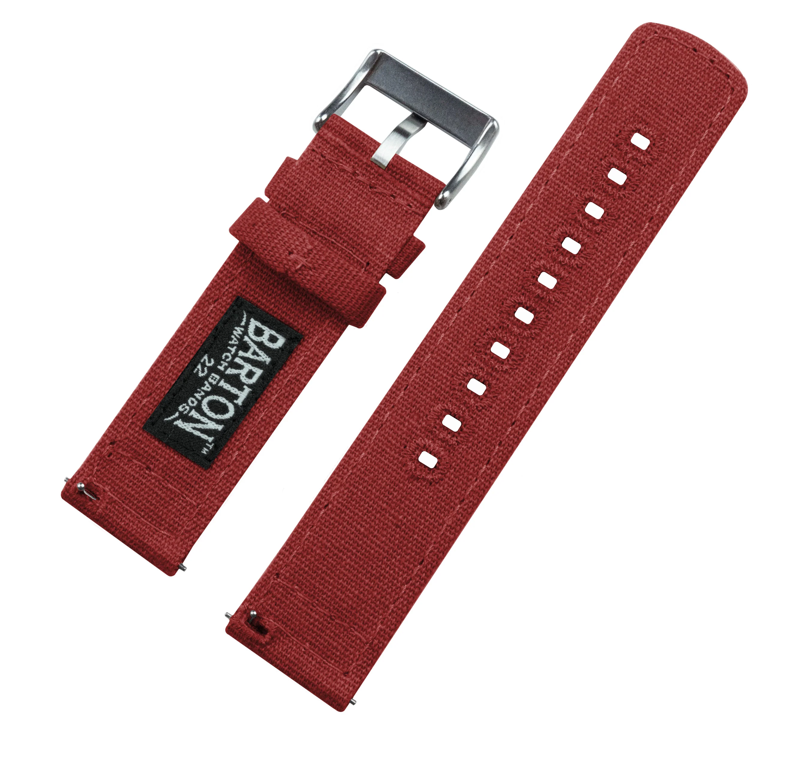 Fossil Sport Crimson Red Canvas Watch Band - Image 5