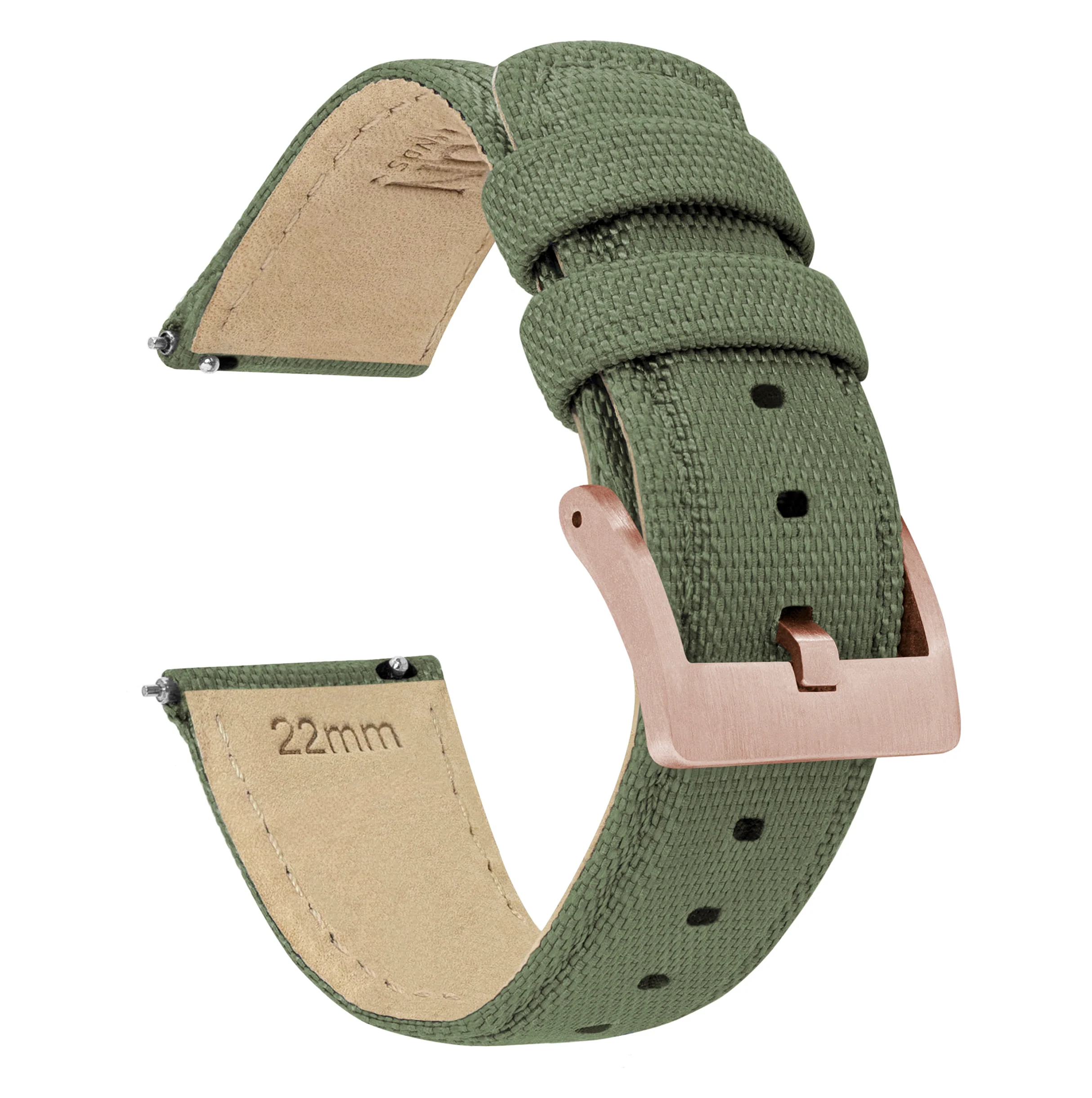 Fossil Sport Sailcloth Quick Release Army Green Watch Band - Image 3