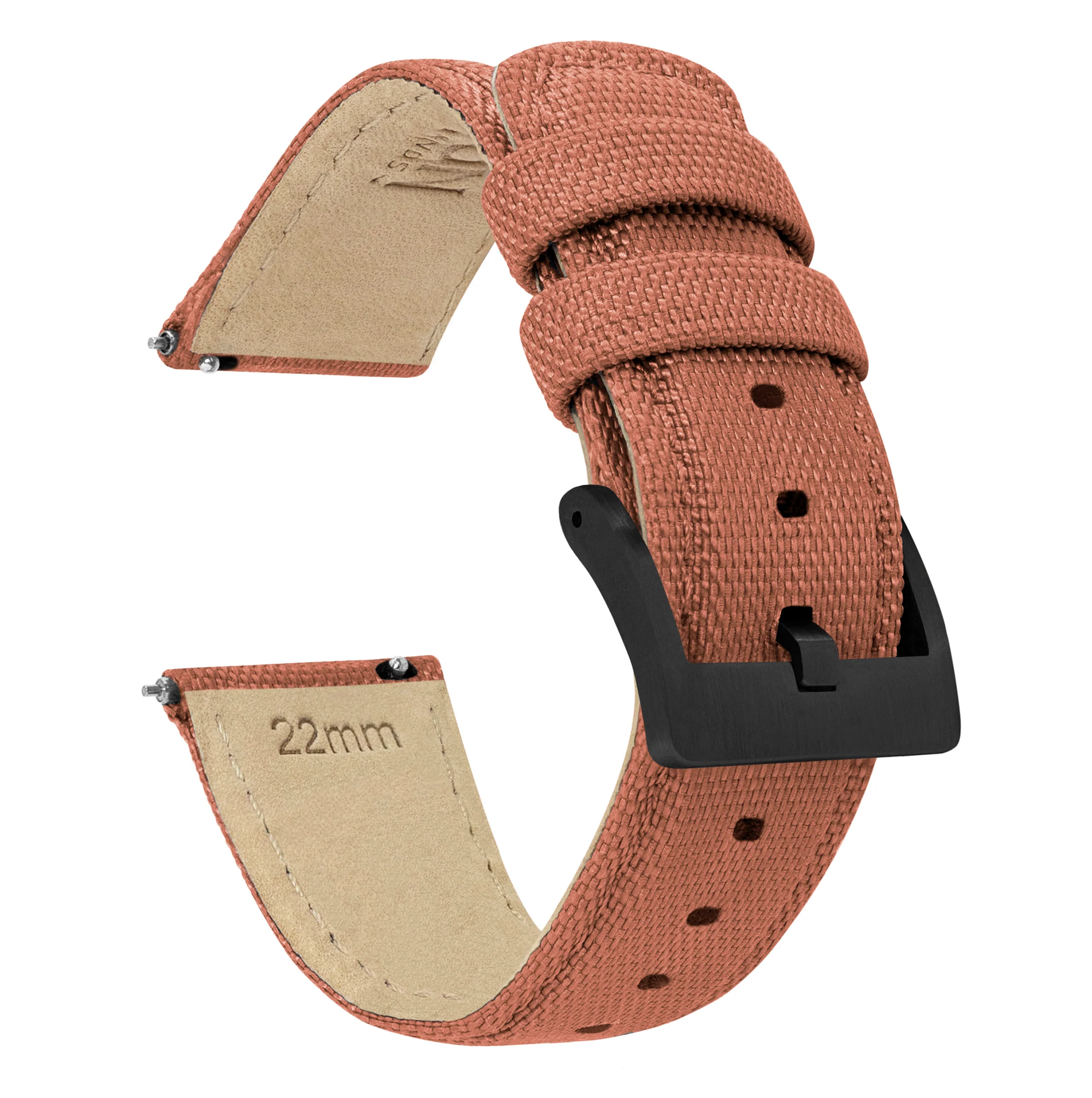 Fossil Sport Sailcloth Quick Release Copper Orange Watch Band - Image 2