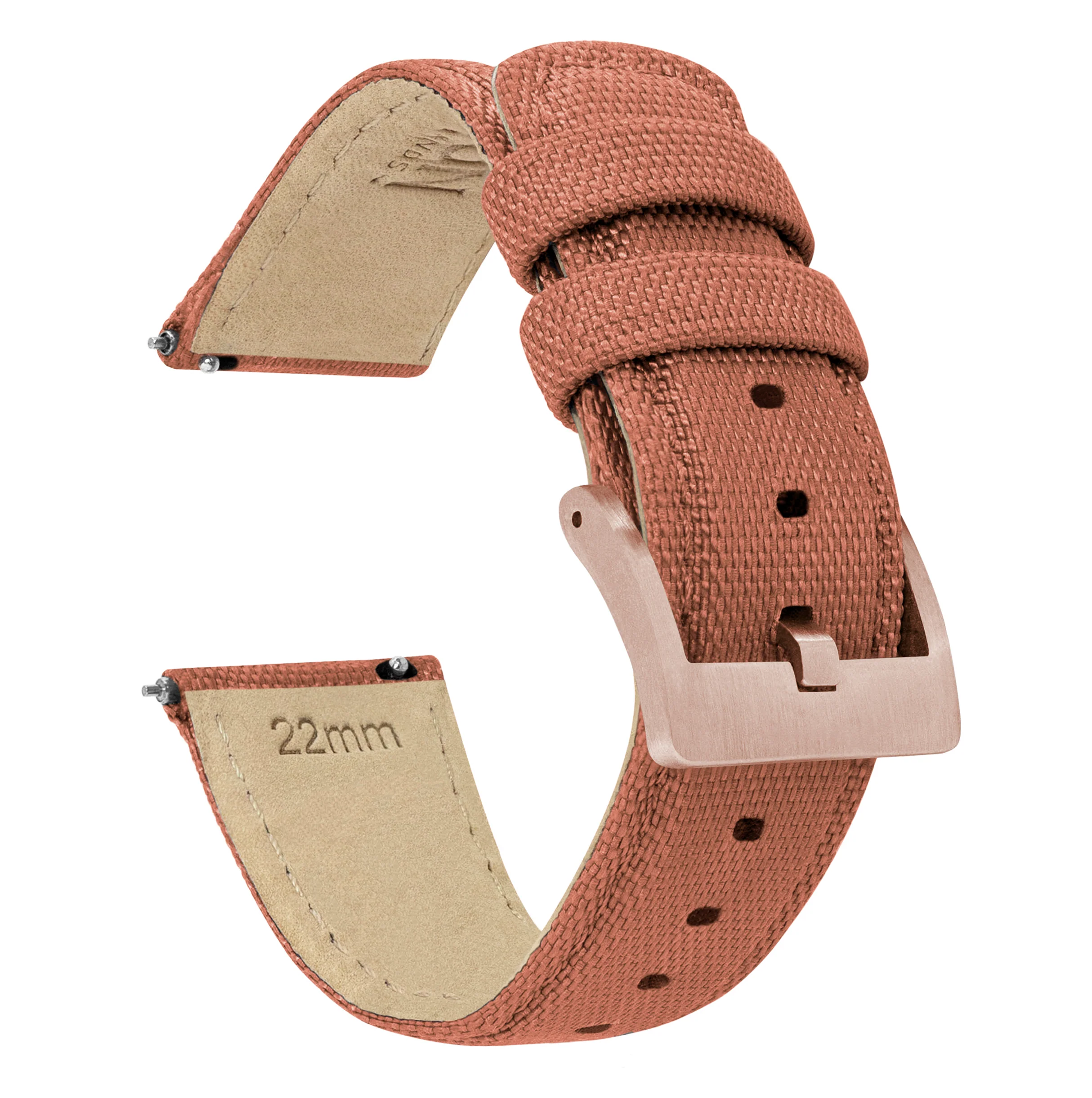 Fossil Sport Sailcloth Quick Release Copper Orange Watch Band - Image 3
