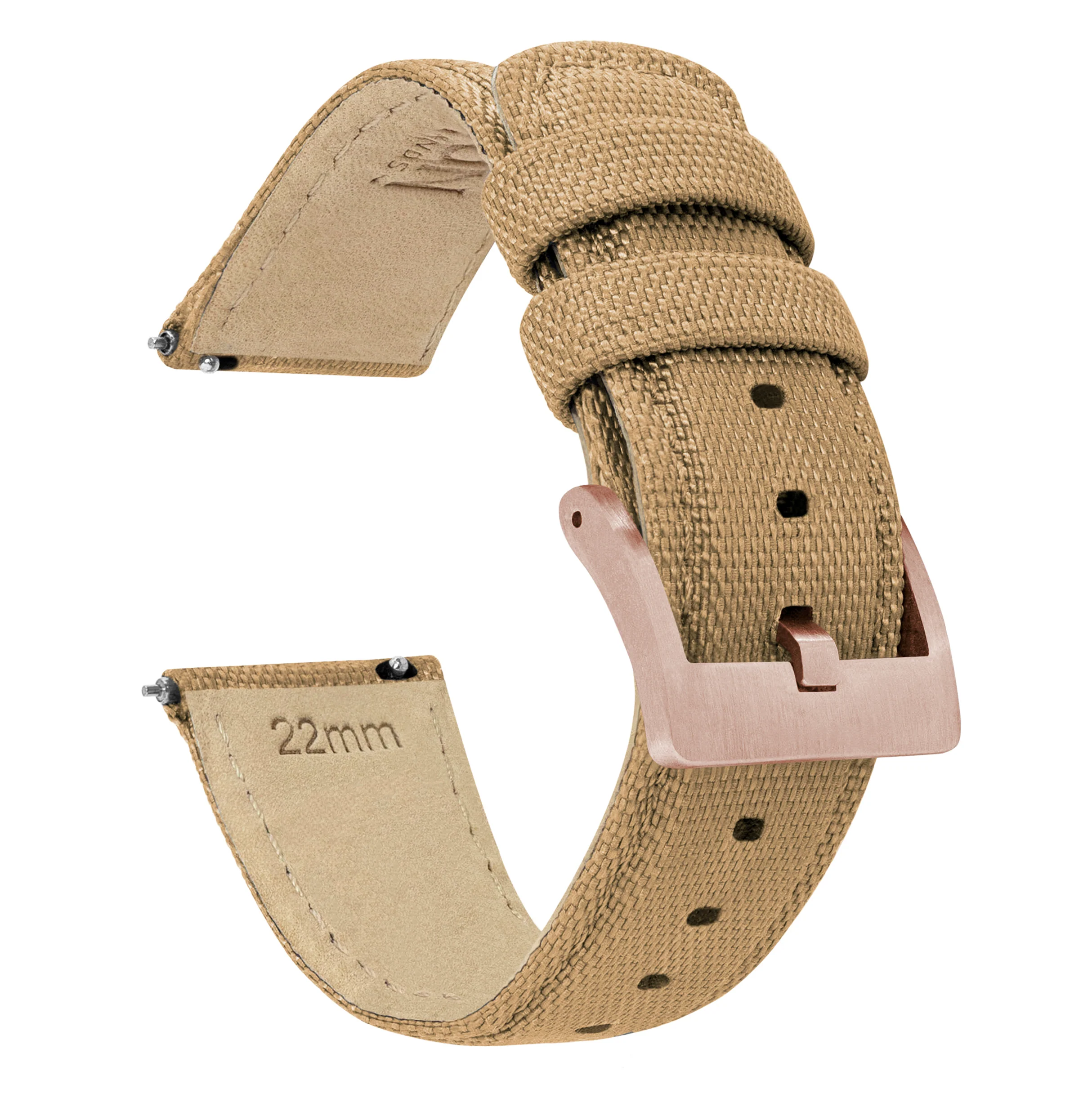 Fossil Sport Sailcloth Quick Release Khaki Tan Watch Band - Image 3
