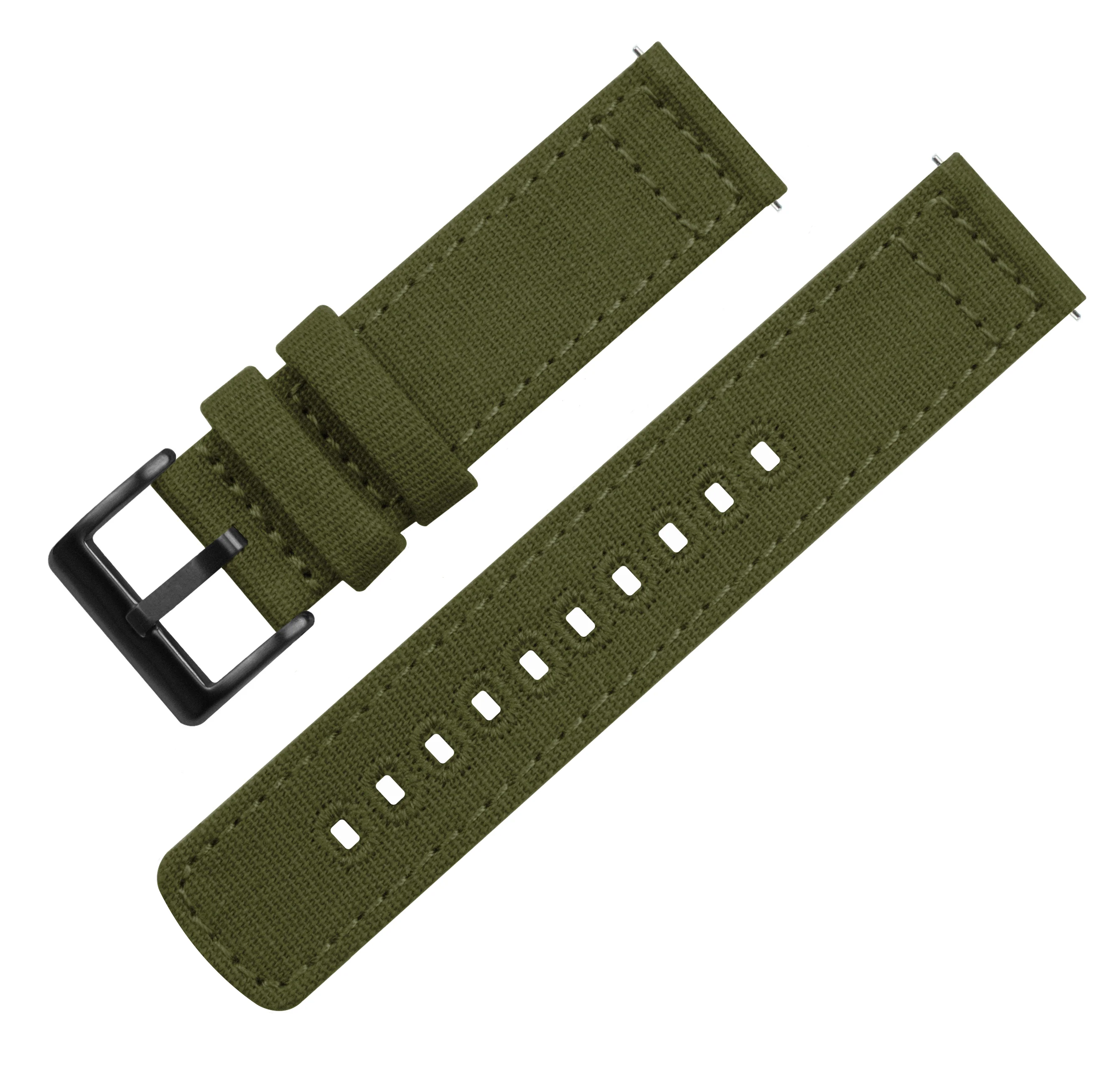 Garmin fēnix® 5, 6, 7 - Canvas Army Green Watch Band - Image 3