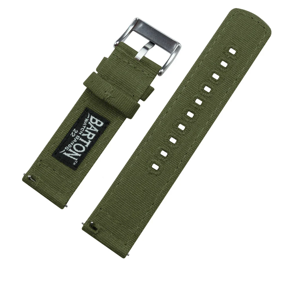 Garmin Forerunner® 570, 165, 55 - Canvas Army Green Watch Band - Image 3