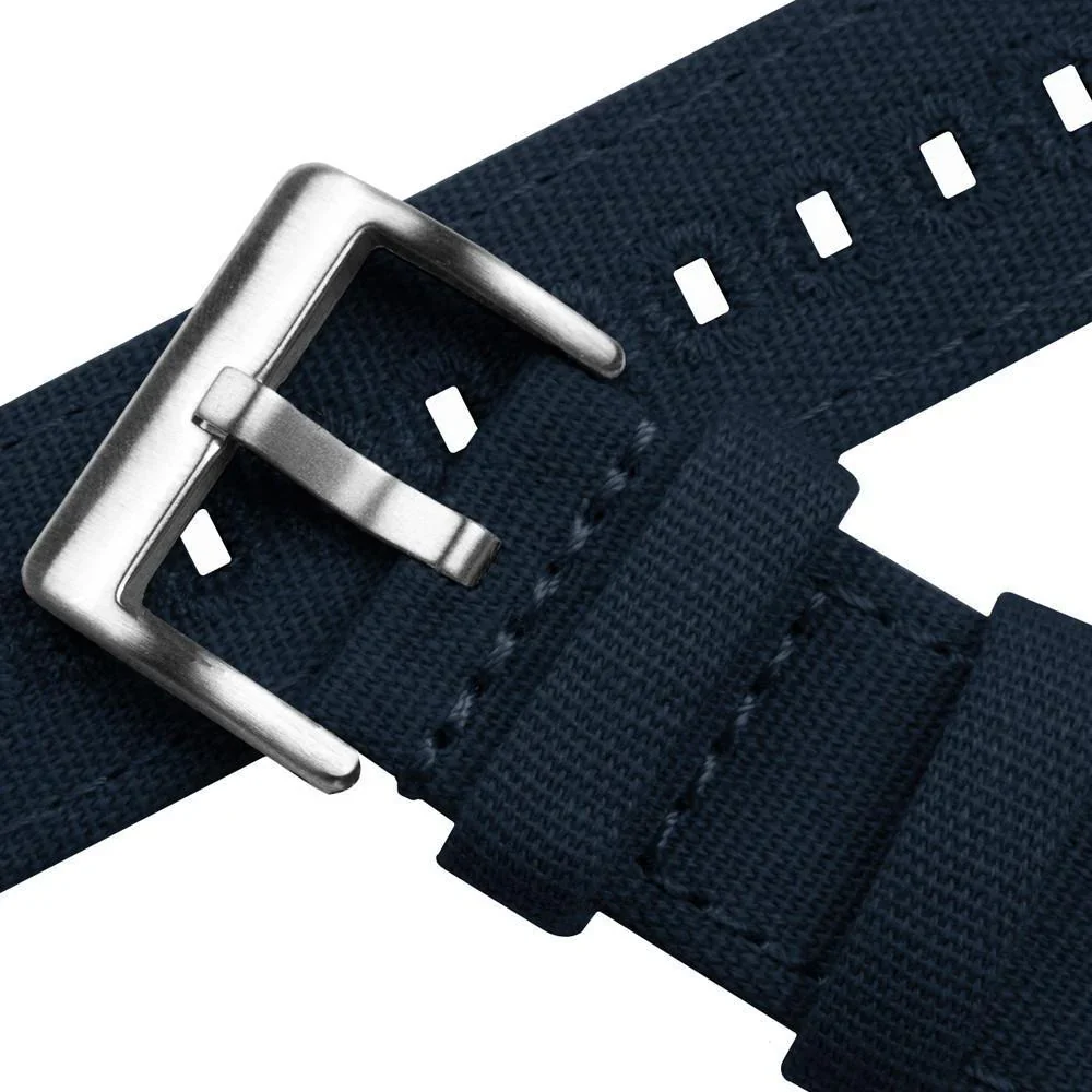 Garmin Venu® 4, 3S, 3, 2S, 2 Plus - Canvas Navy Blue Watch Band - Image 4