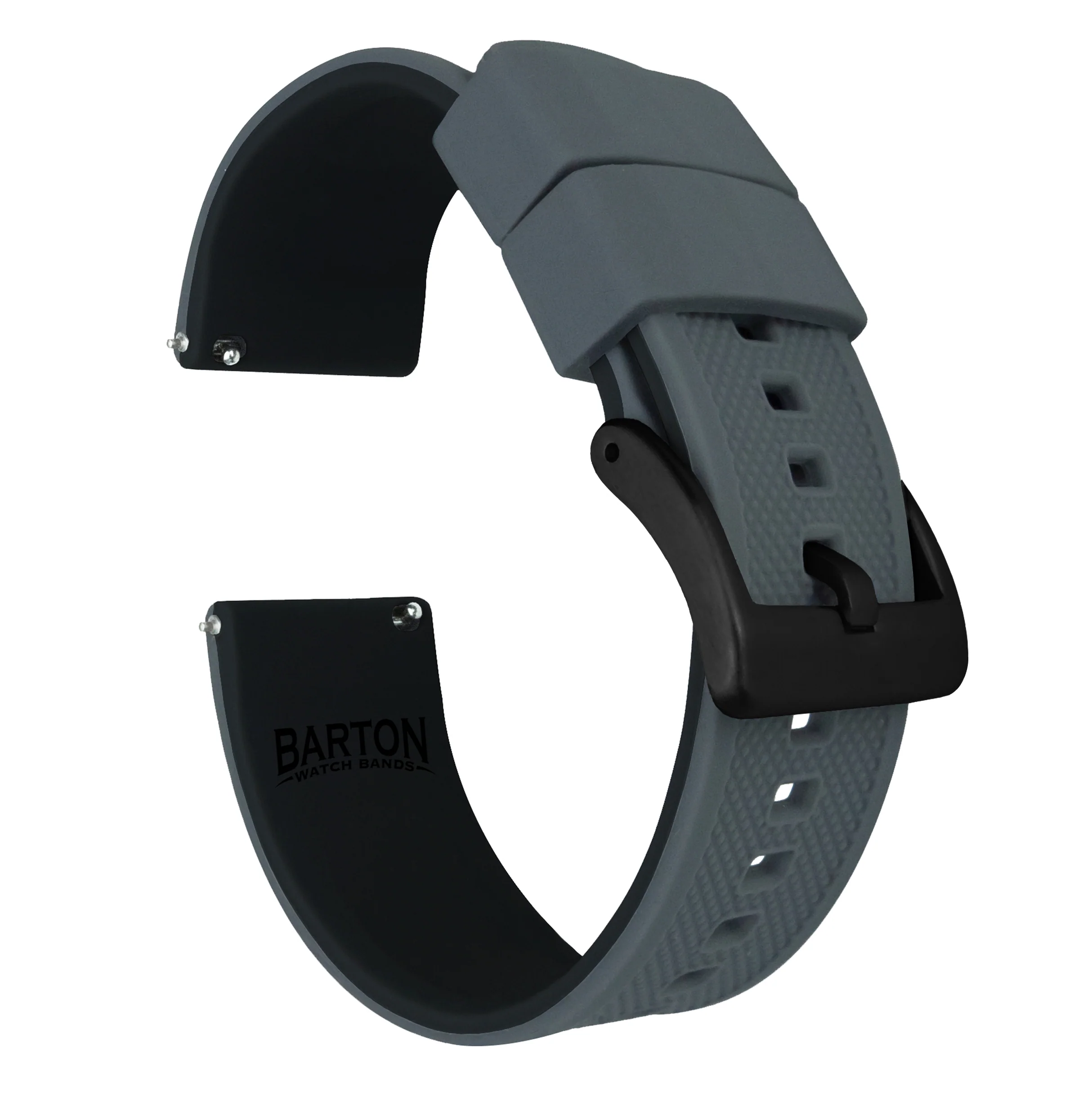 Garmin Venu® 4, 3S, 3, 2S, 2 Plus - Elite Silicone Smoke Grey Top & Black Bottom Watch Band - Image 6