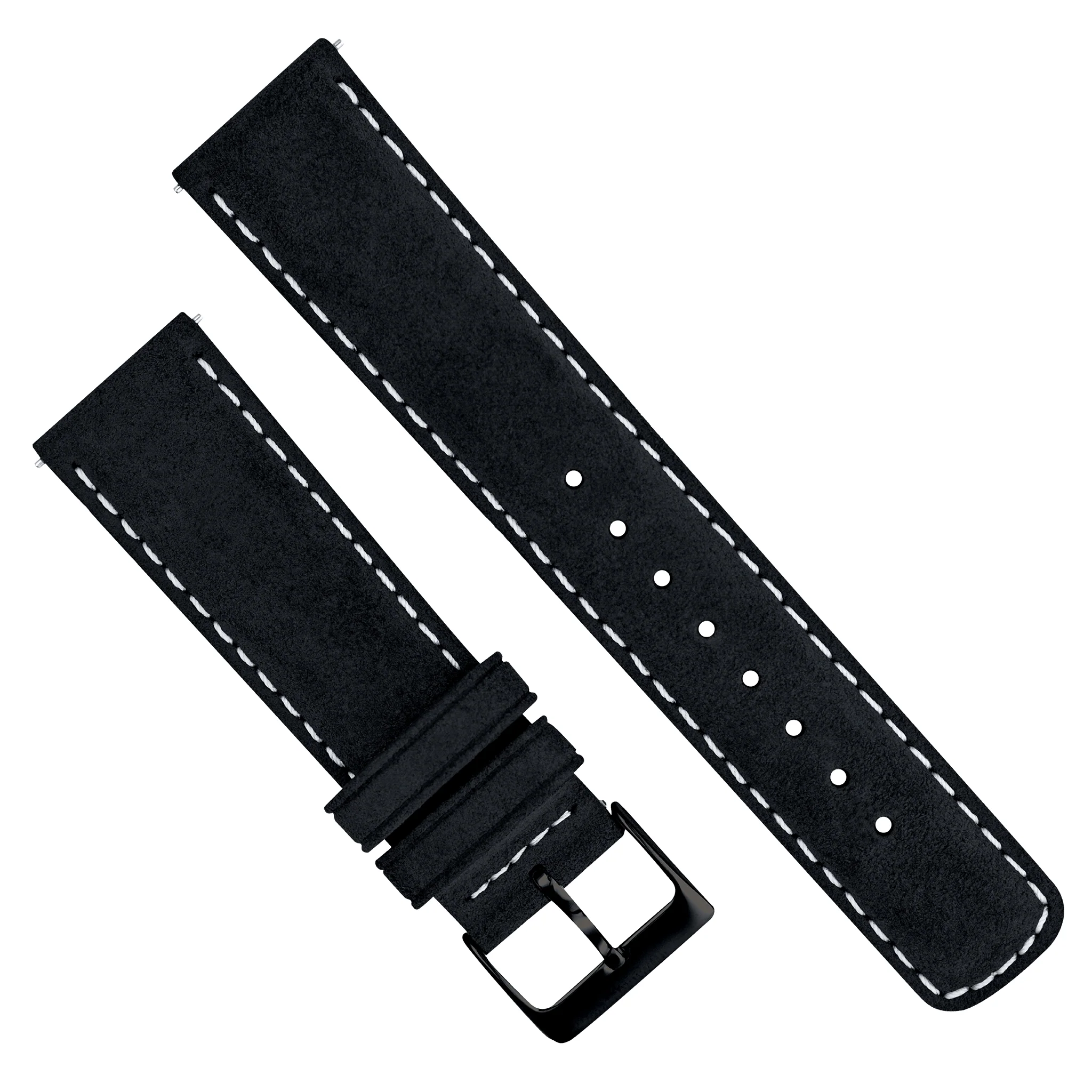 Gear S3 Classic Frontier Black Suede Beige Stitching Watch Band - Image 4