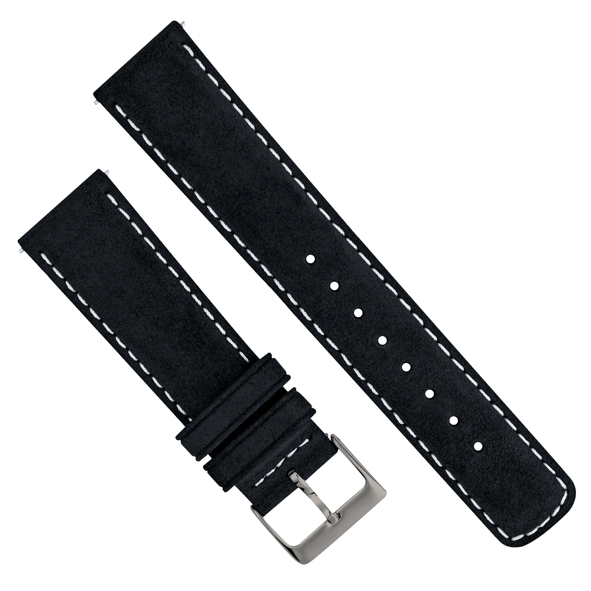 Gear S3 Classic Frontier Black Suede Beige Stitching Watch Band - Image 6