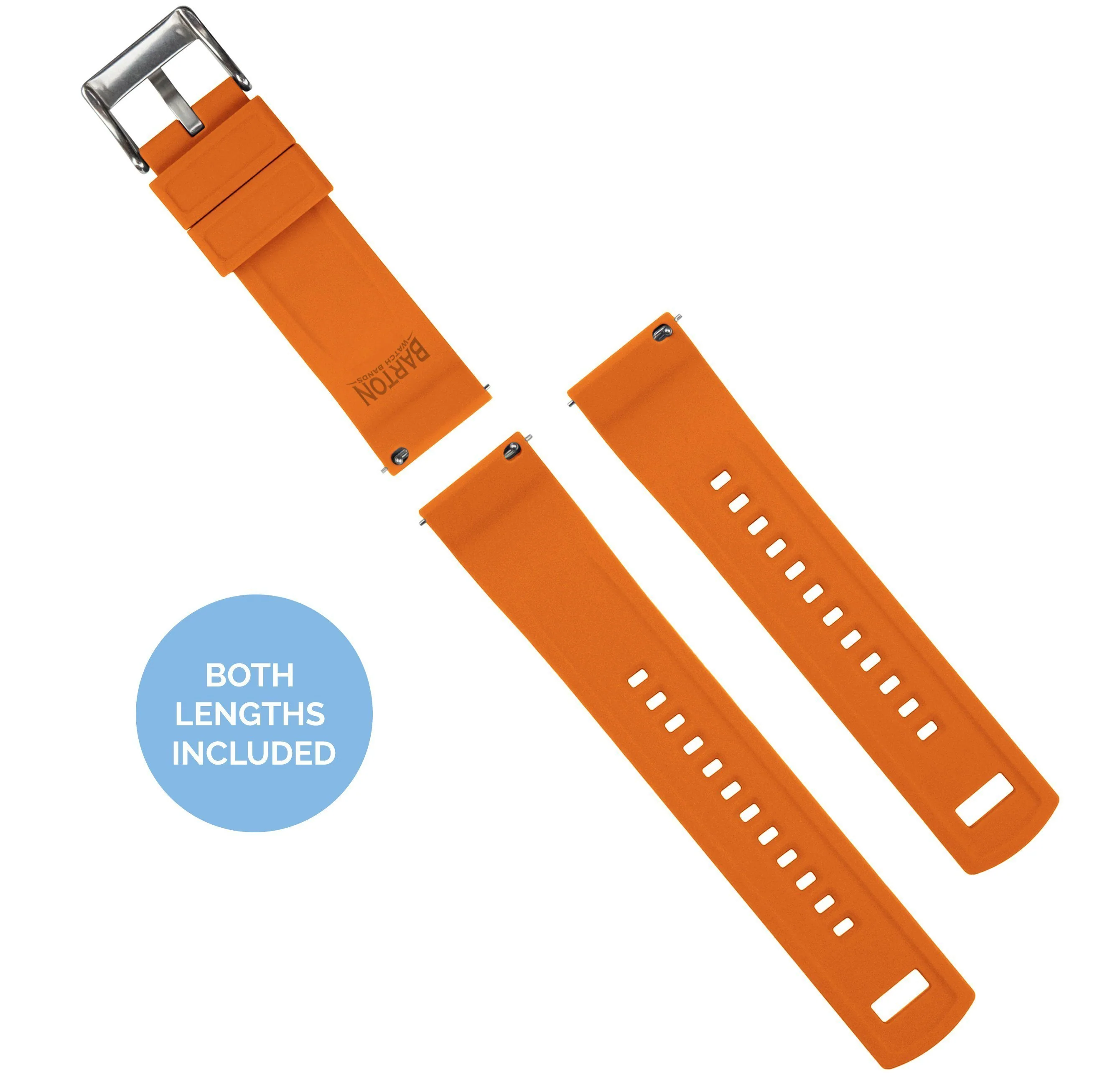 Gear S3 Classic Frontier Elite Silicone Black Top Pumpkin Orange Bottom Watch Band - Image 4