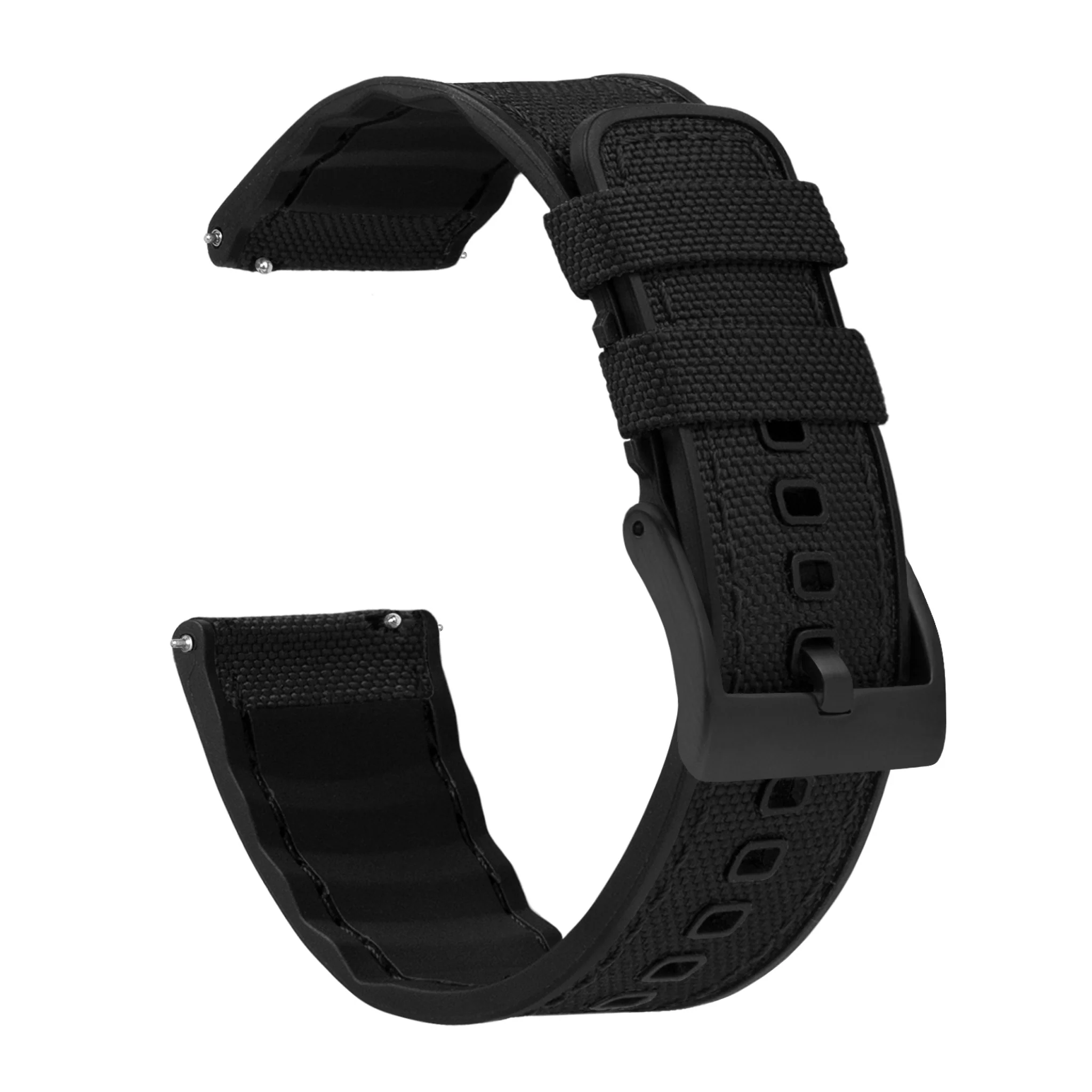 Gear Sport Cordrua Fabric Silicone Hybrid Black Watch Band - Image 2