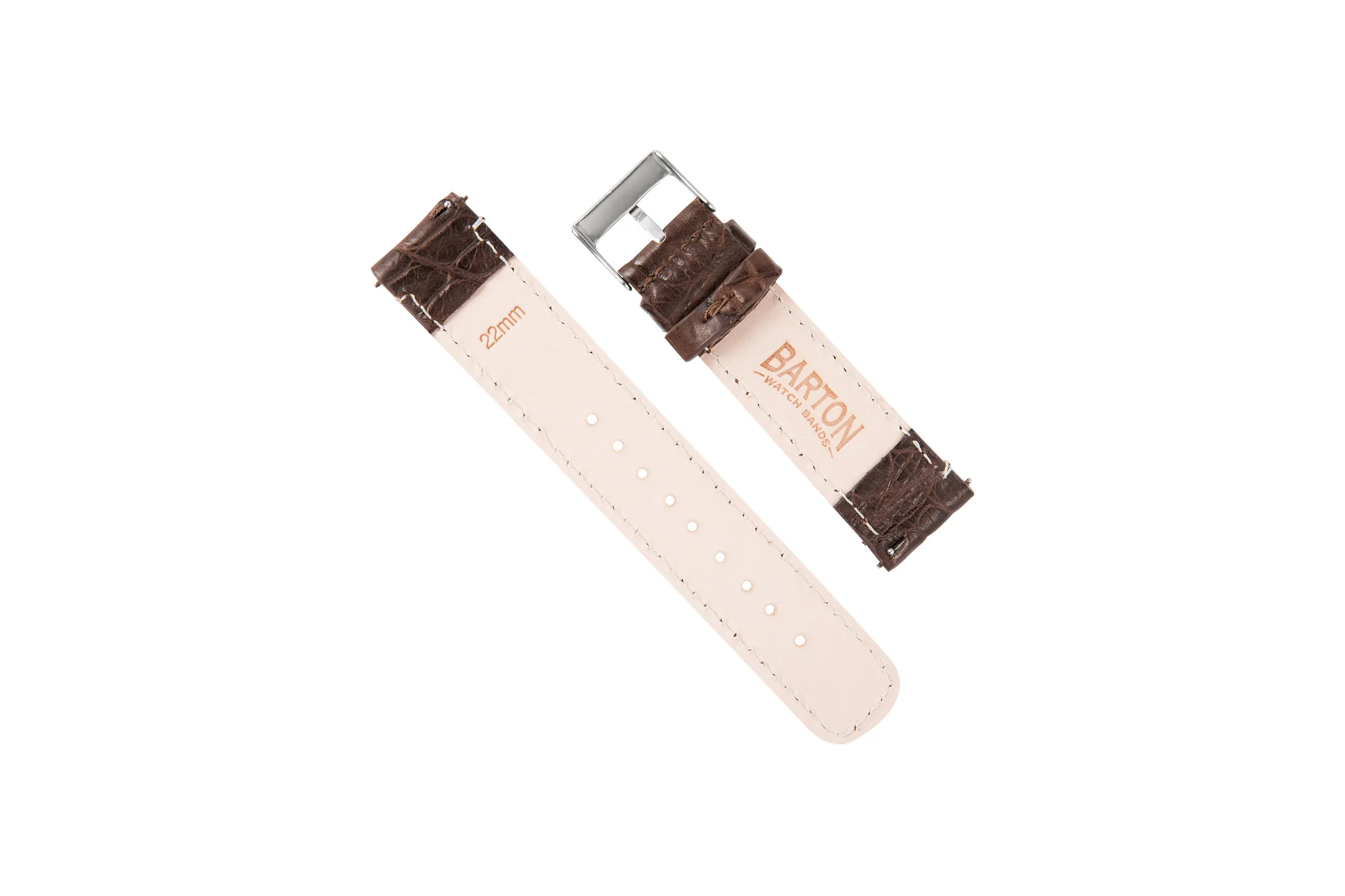 Genuine Alligator Brown Leather Watch Band, Made in USA - Image 4
