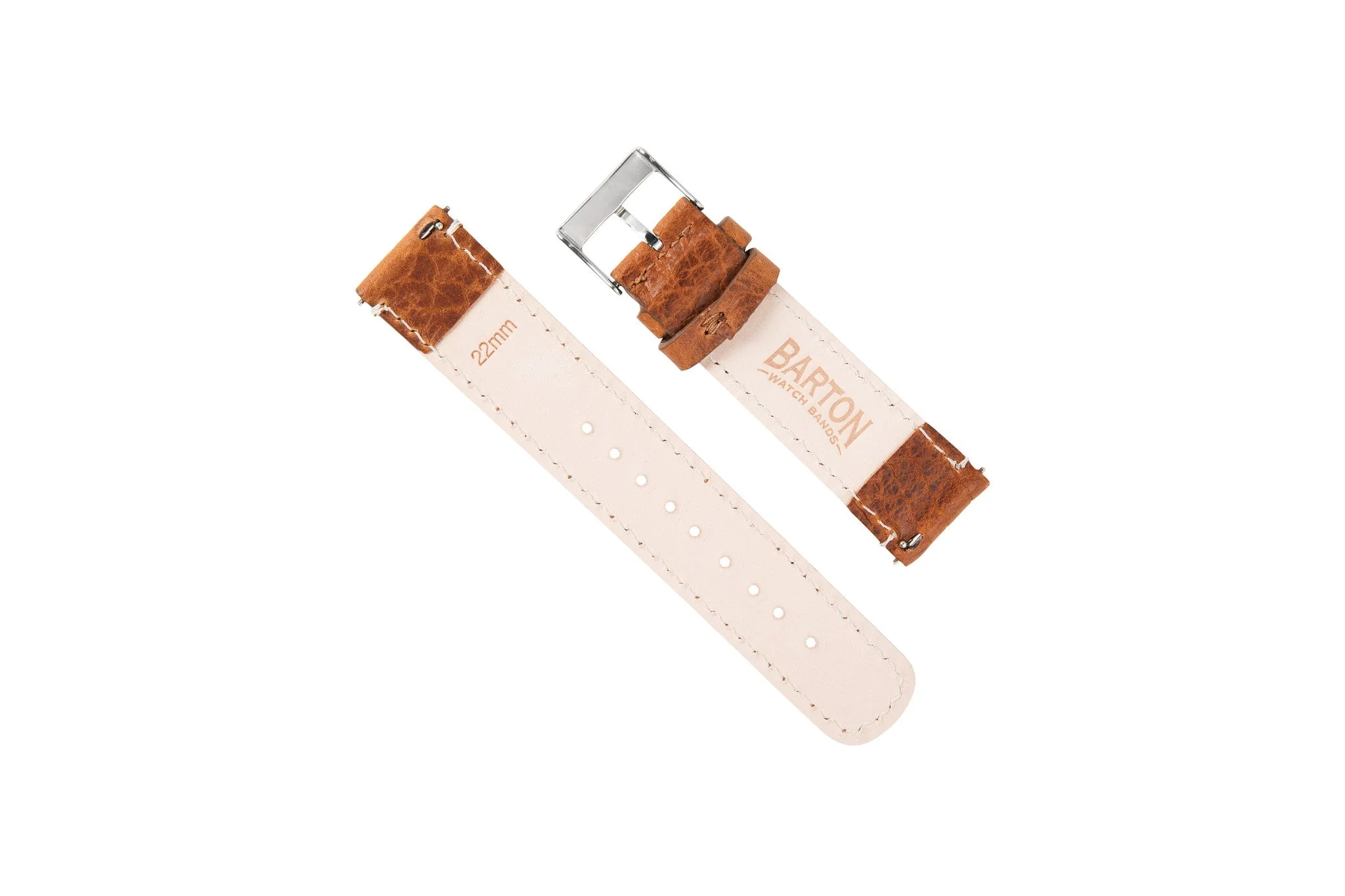 Genuine Bison Brown Leather Watch Band, Made in USA - Omega Seamaster (20mm) - Image 3