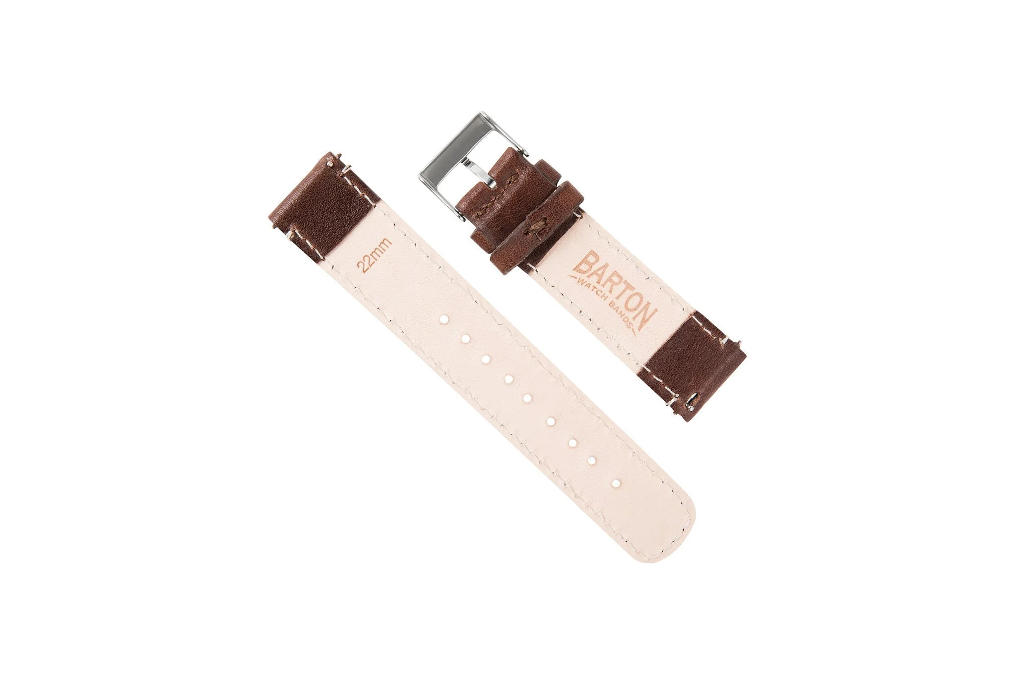 Genuine French Calfskin Brown Leather Watch Band, Crafted in the USA - Omega Seamaster (20mm) - Image 3