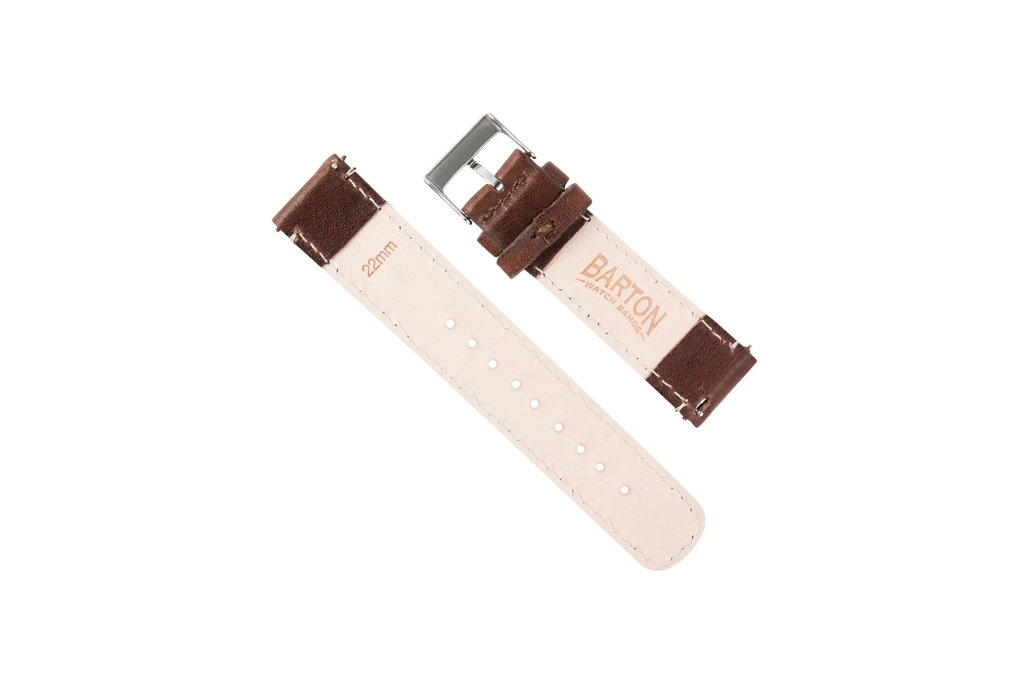 Genuine French Calfskin Brown Leather Watch Band, Crafted in the USA - Image 4