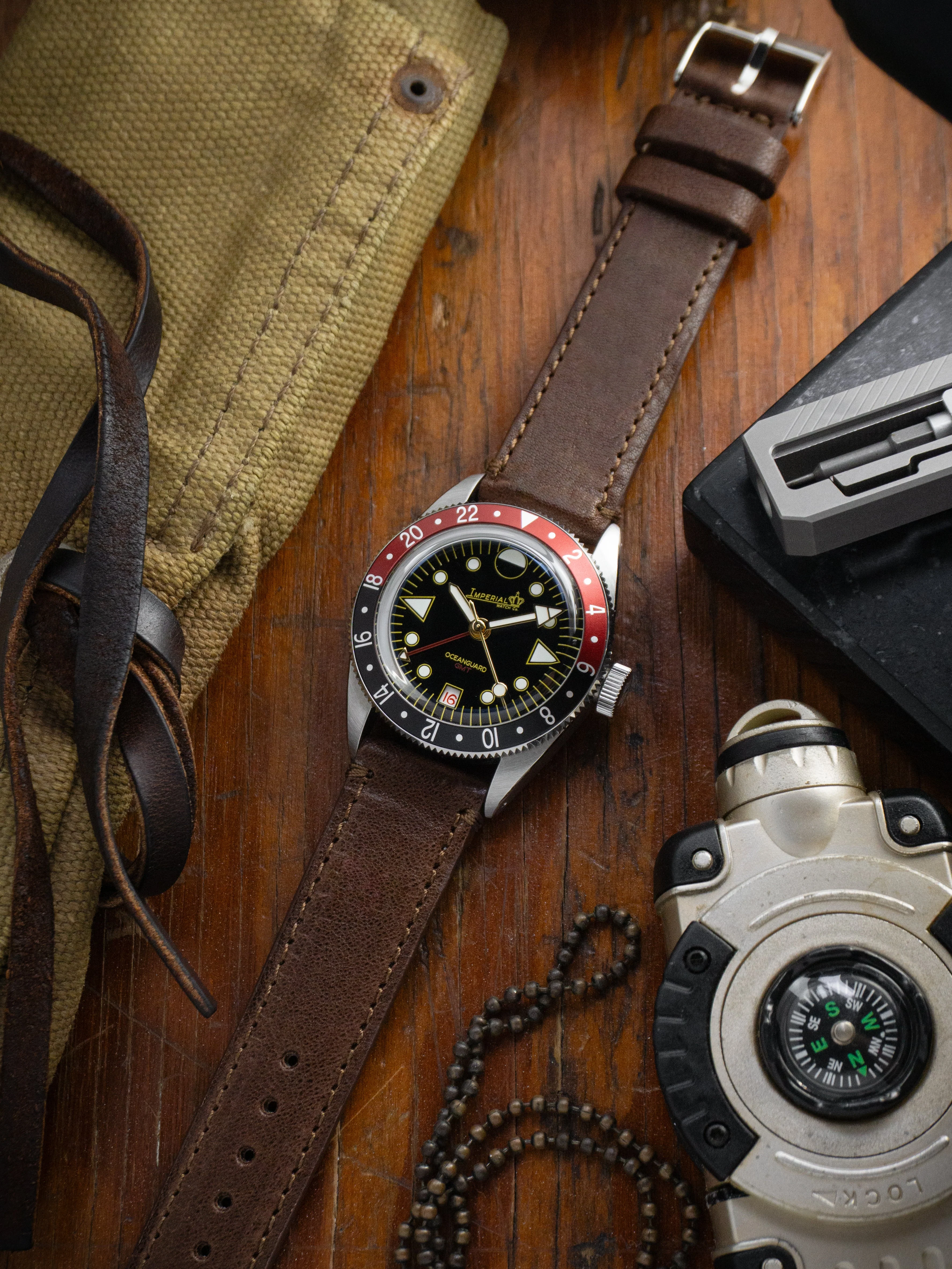 Genuine French Calfskin Brown Leather Watch Band, Crafted in the USA - Tudor Black Bay 58 & Pro (20mm) - Image 2