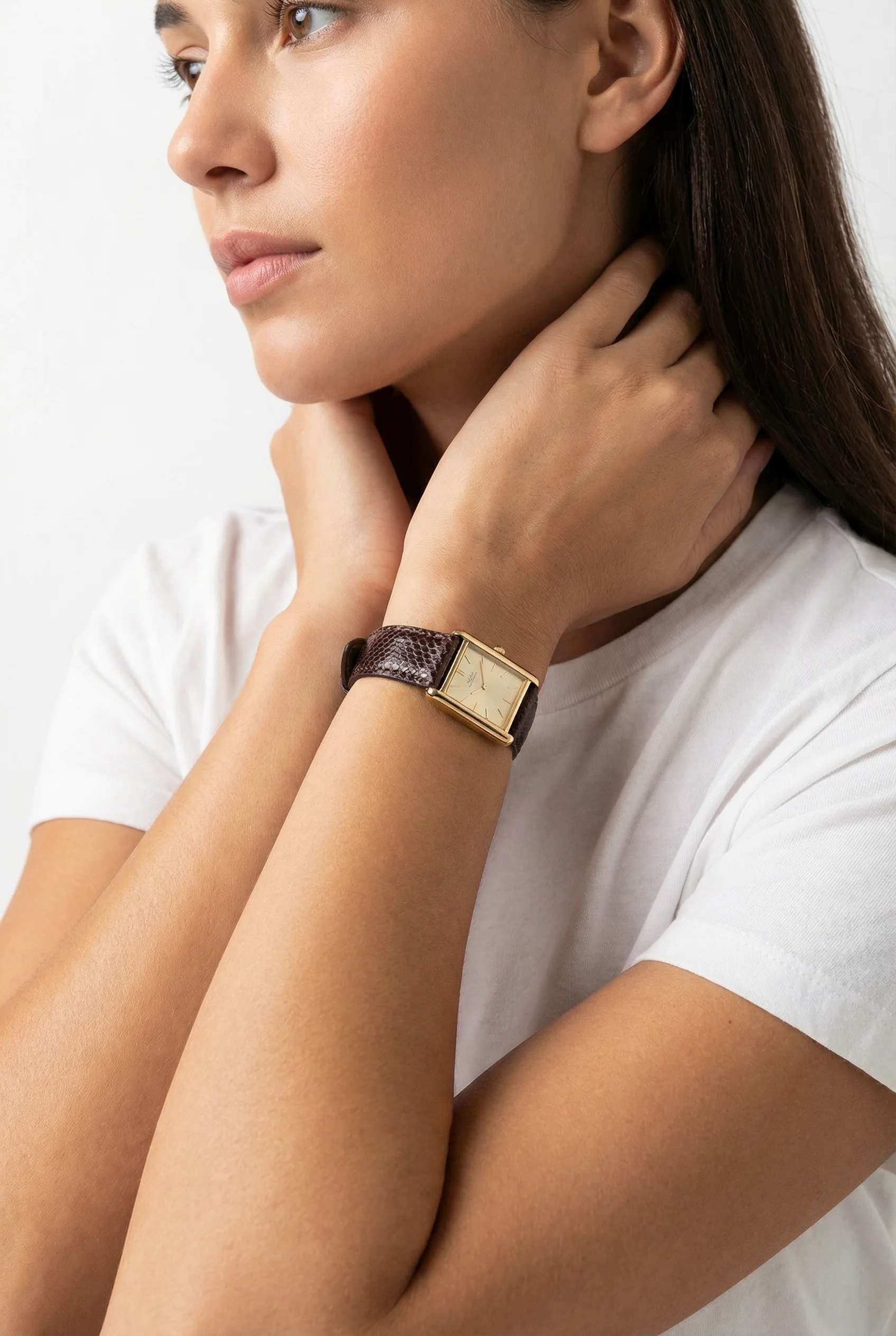 Genuine Snakeskin Brown Leather Watch Band, Crafted in the USA (Women's) - Image 4
