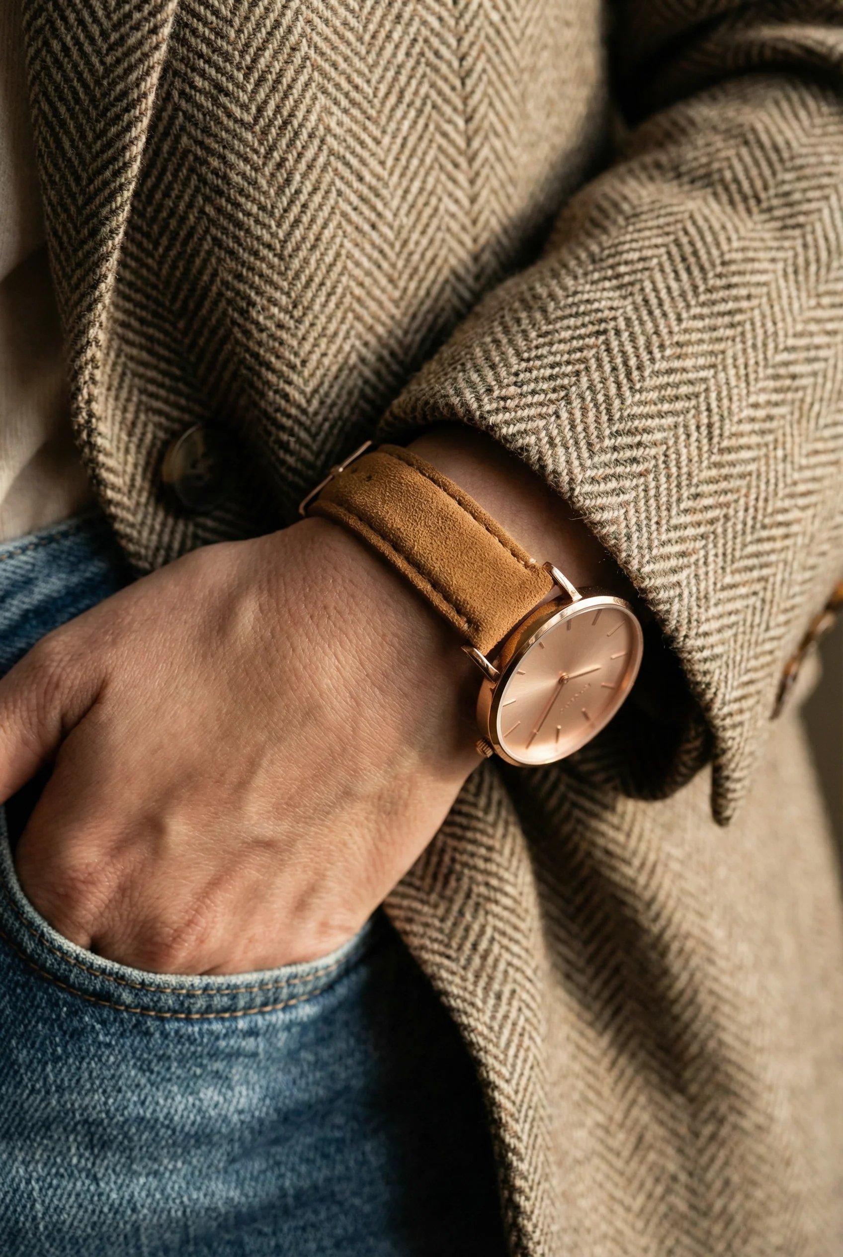 Gingerbread Brown Leather Quick Release Watch Band (Women's) - Image 3