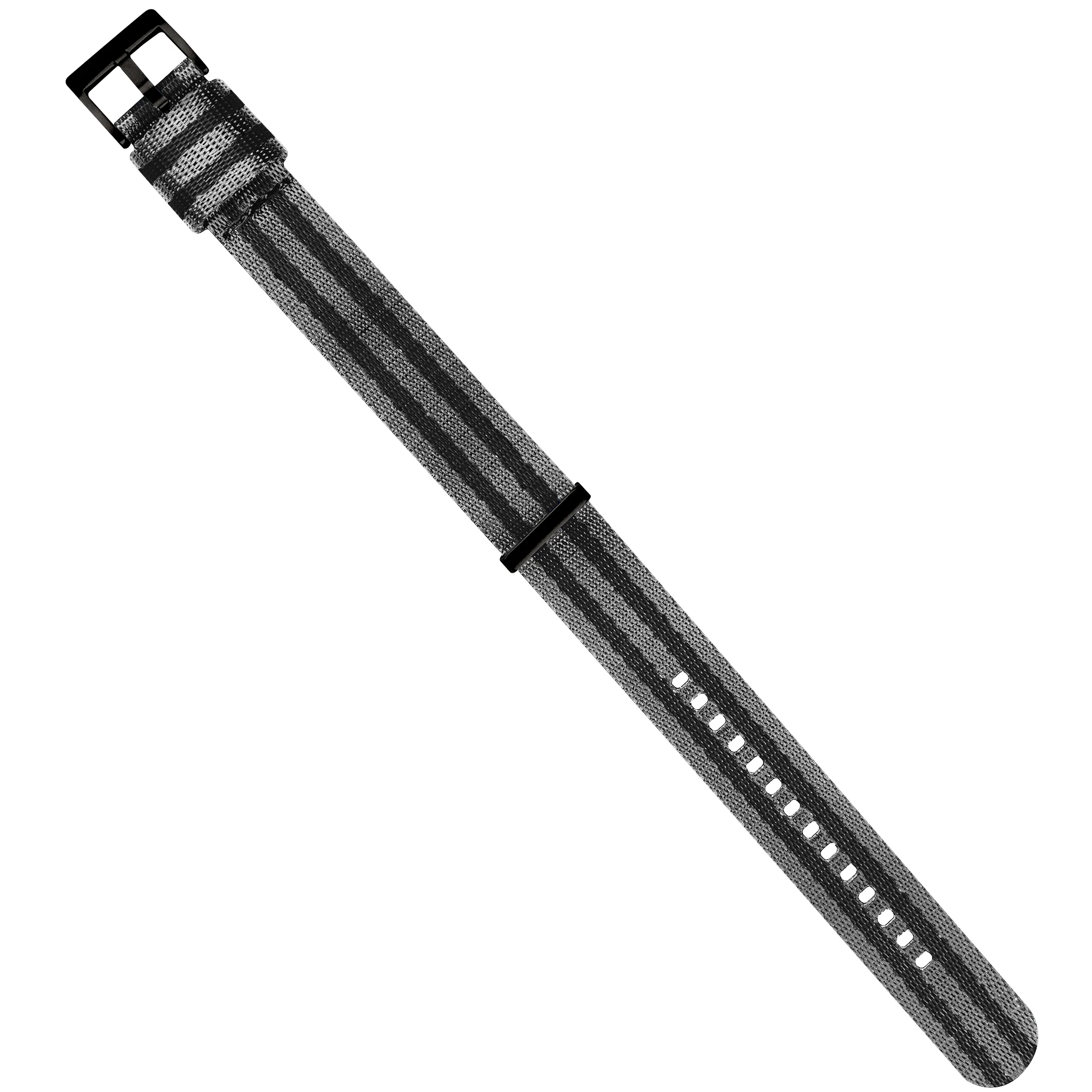 Grey With Black Stripes Elite Nylon NATO® style Watch Band - Image 4