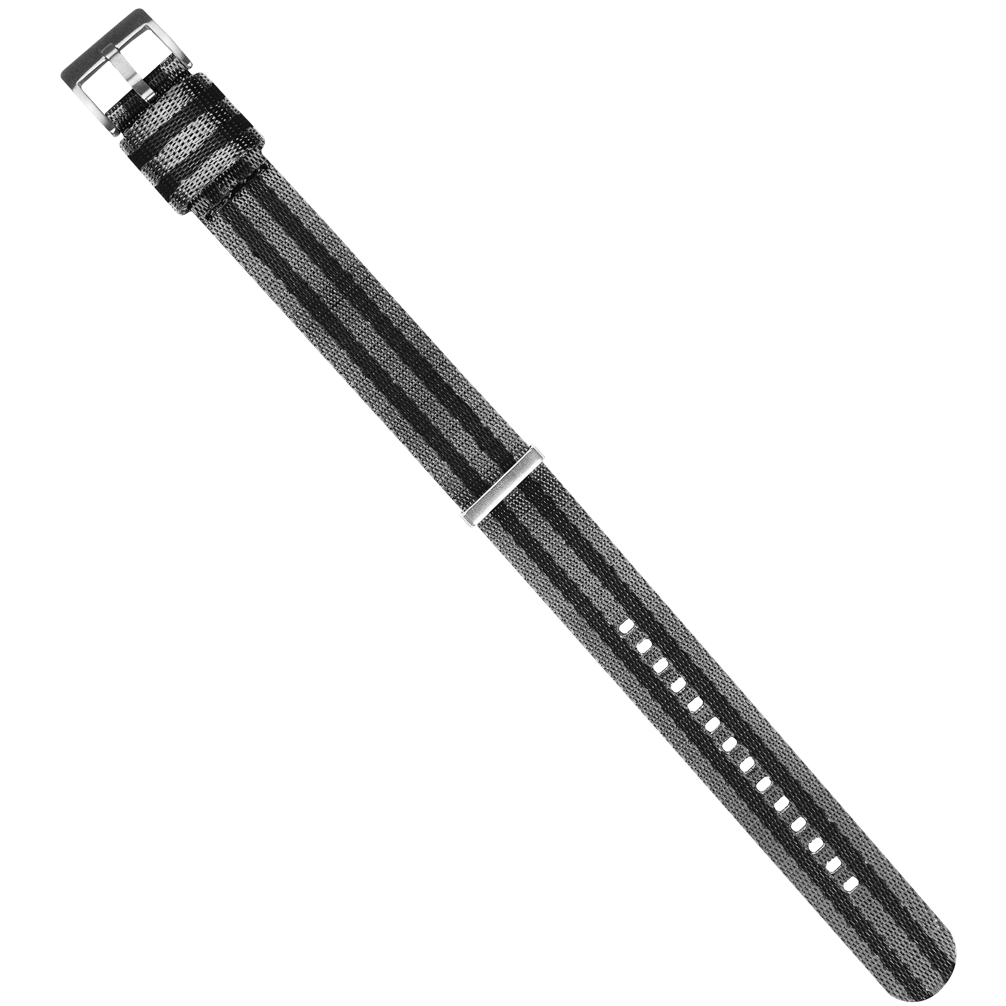 Grey With Black Stripes Elite Nylon NATO® style Watch Band - Image 5