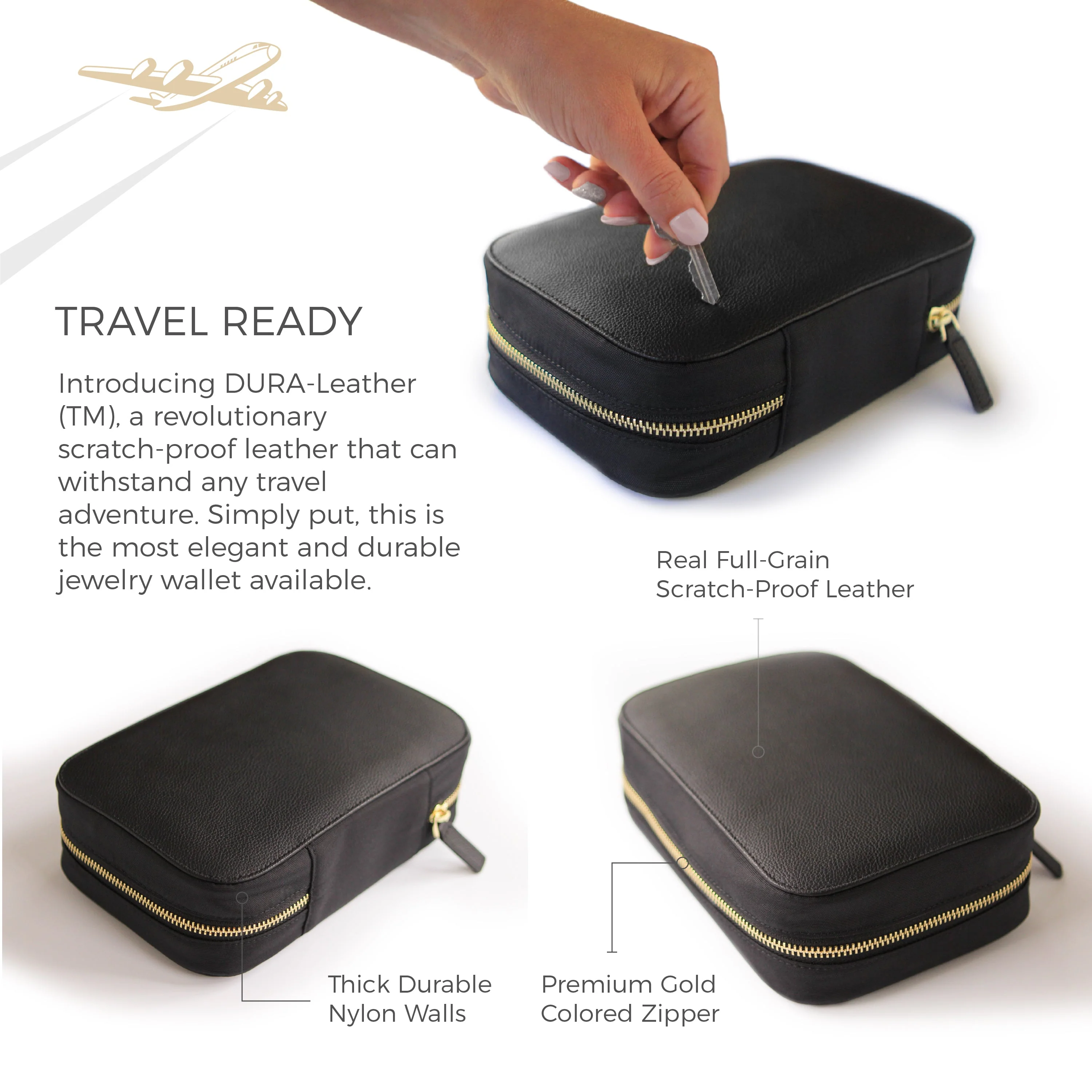 Large Travel Jewelry Organizer - Black - Image 3