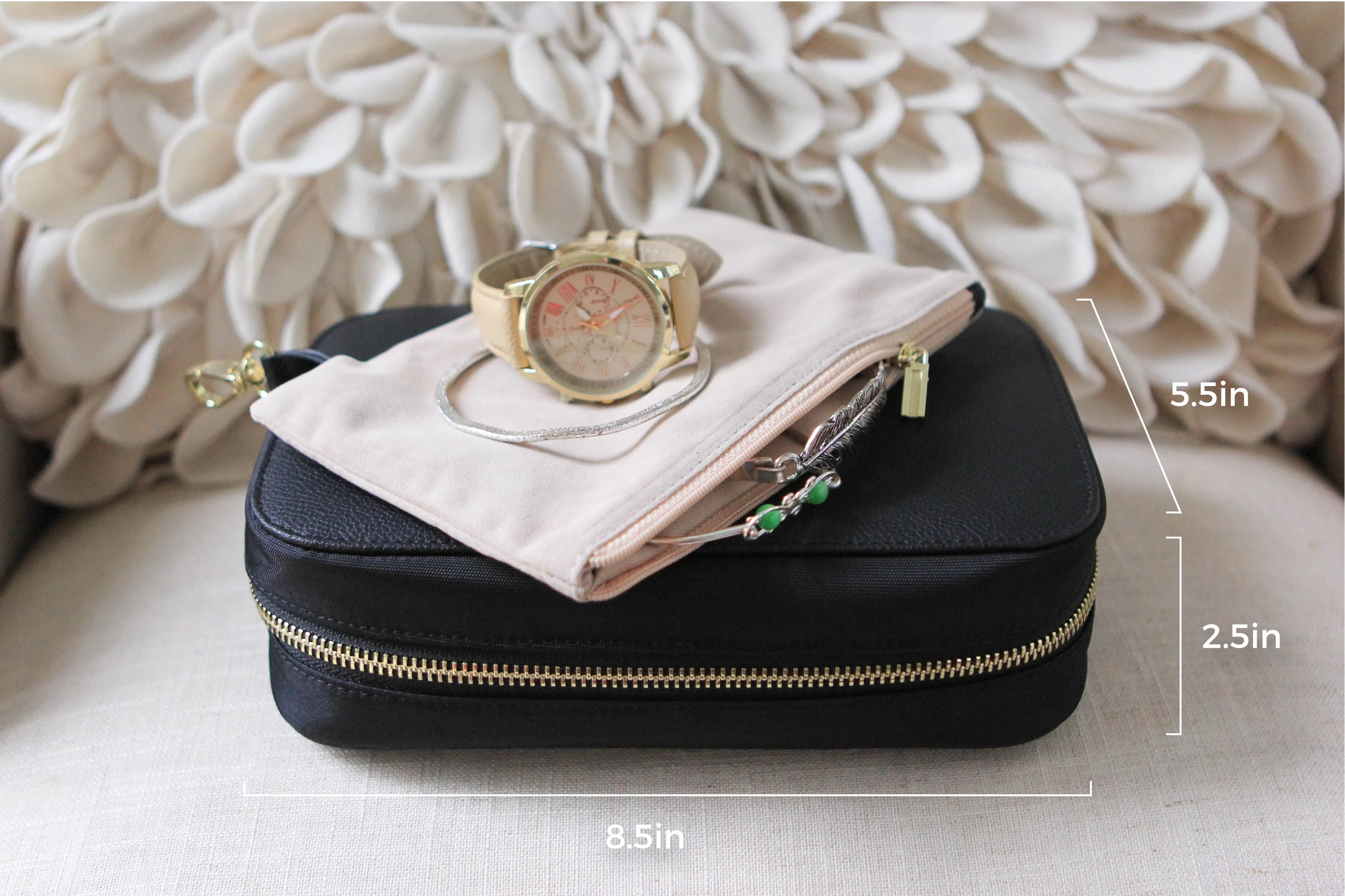Large Travel Jewelry Organizer - Black - Image 8