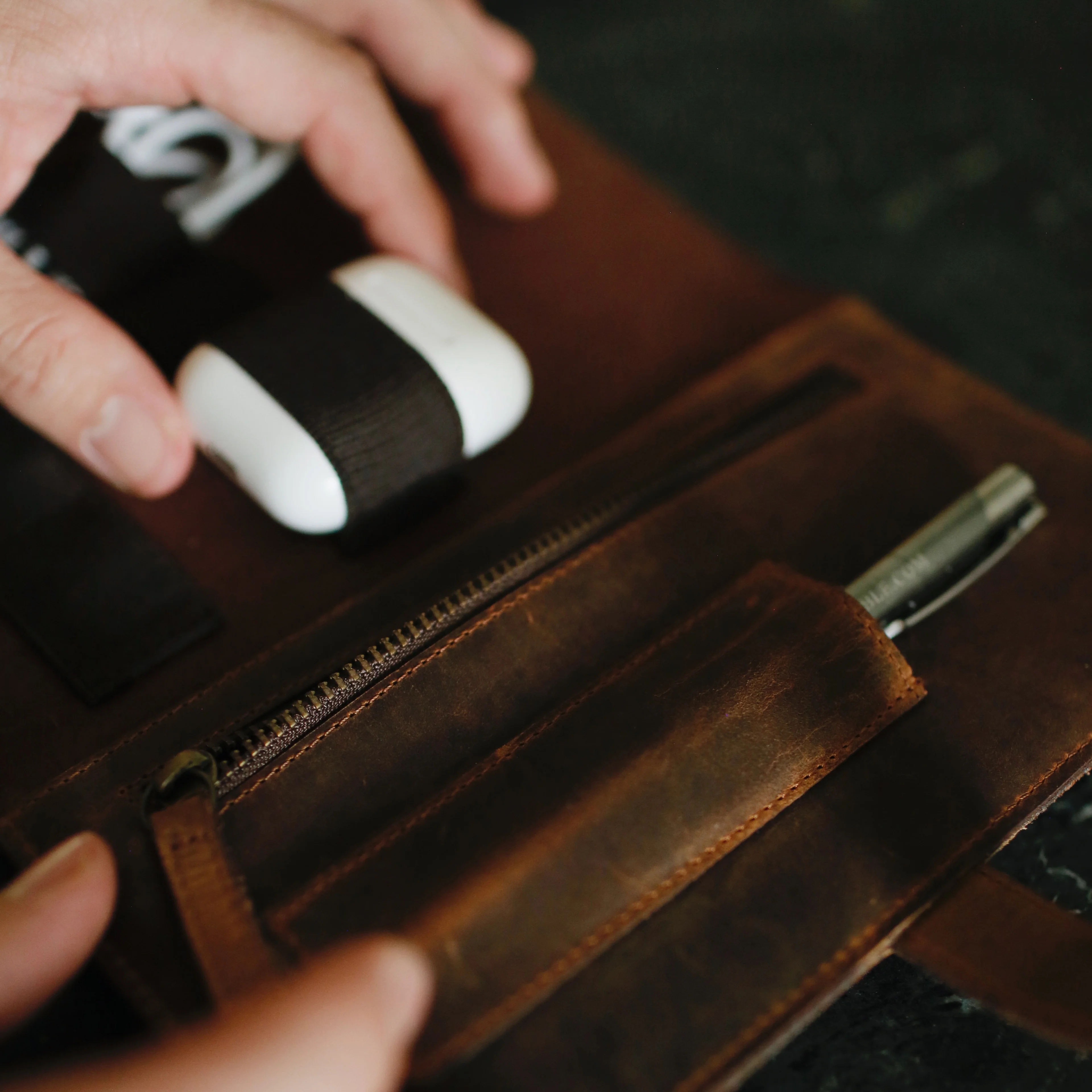 Leather Tech Organizer Watch Band & Accessory Storage for Travel - Image 6