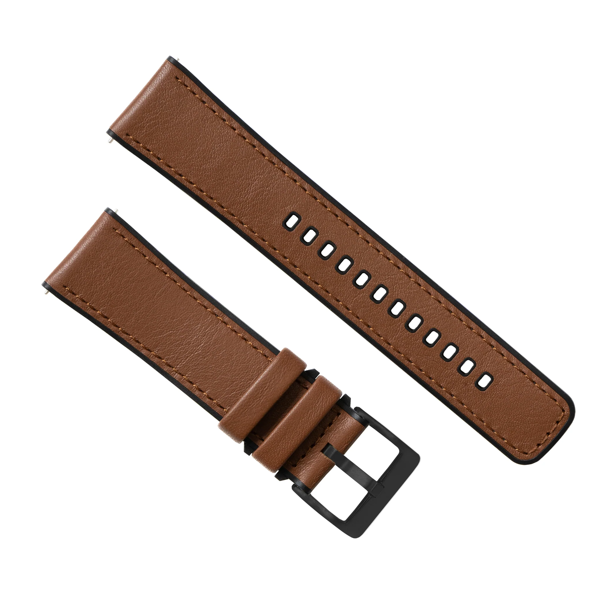 Light Brown Pittards Water Resistant Leather Silicone Base Watch Band - Image 11