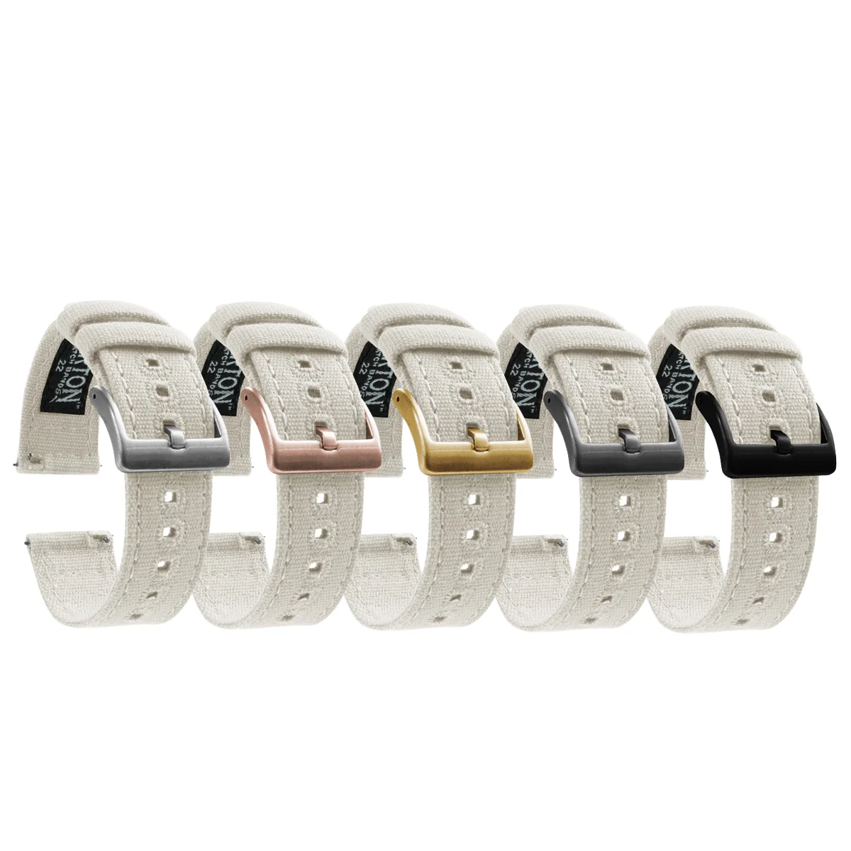 Linen White Premium Canvas Watch Band - Image 2