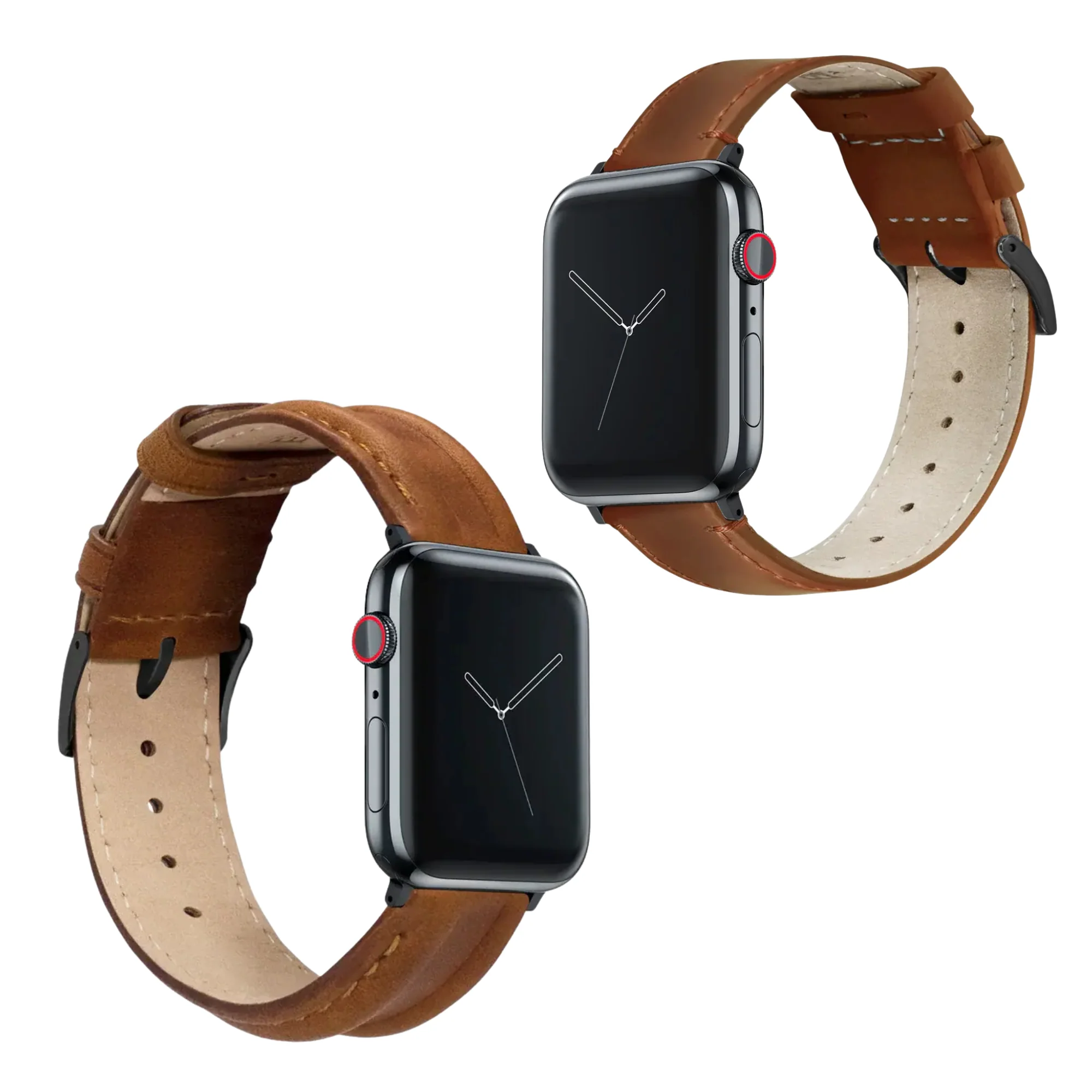 Maverick Apple Watch Brown Leather Strap Bundle | 2 Watch Bands - Image 4