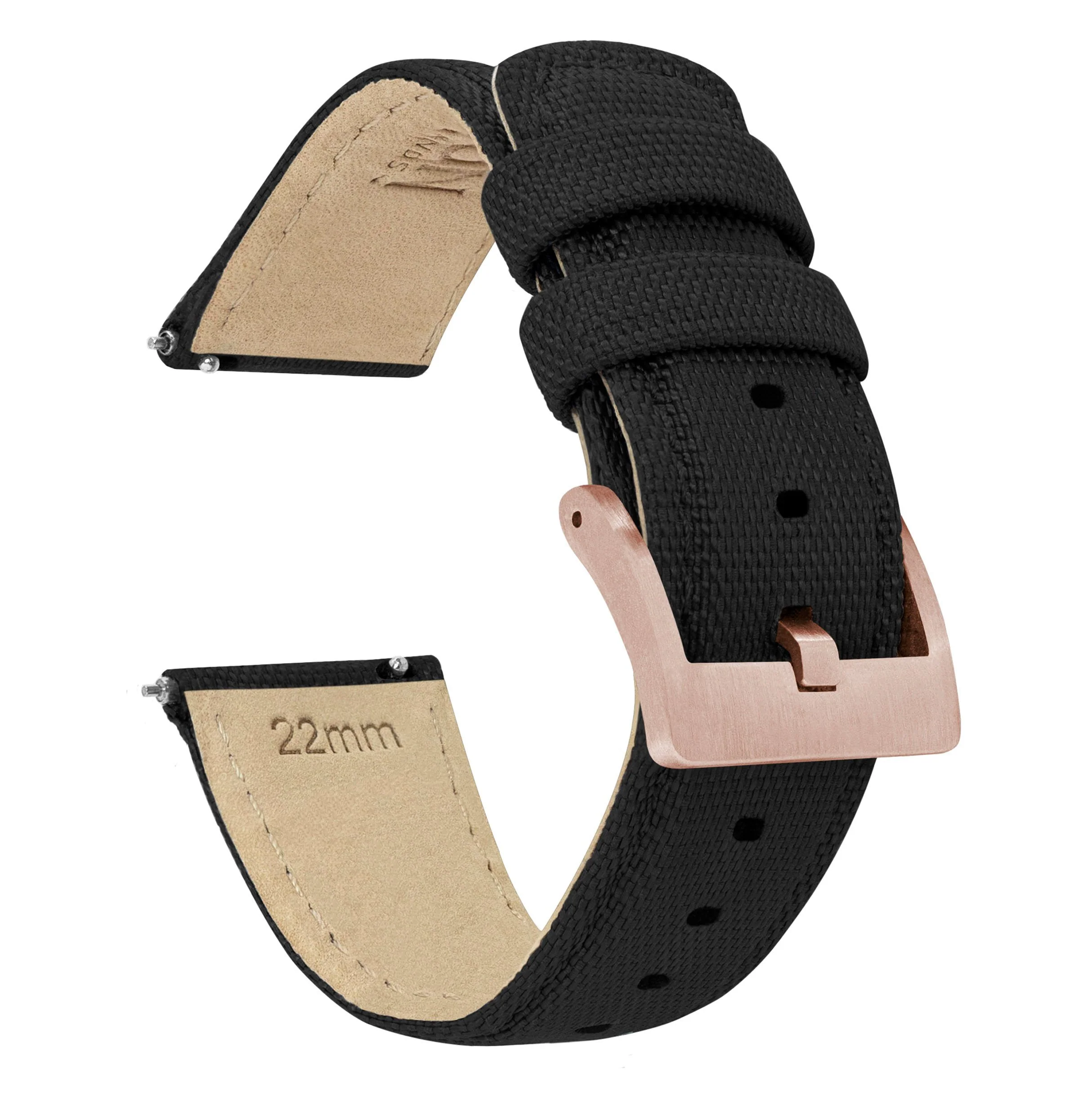 Mobvoi Ticwatch Sailcloth Quick Release Black Watch Band - Image 3