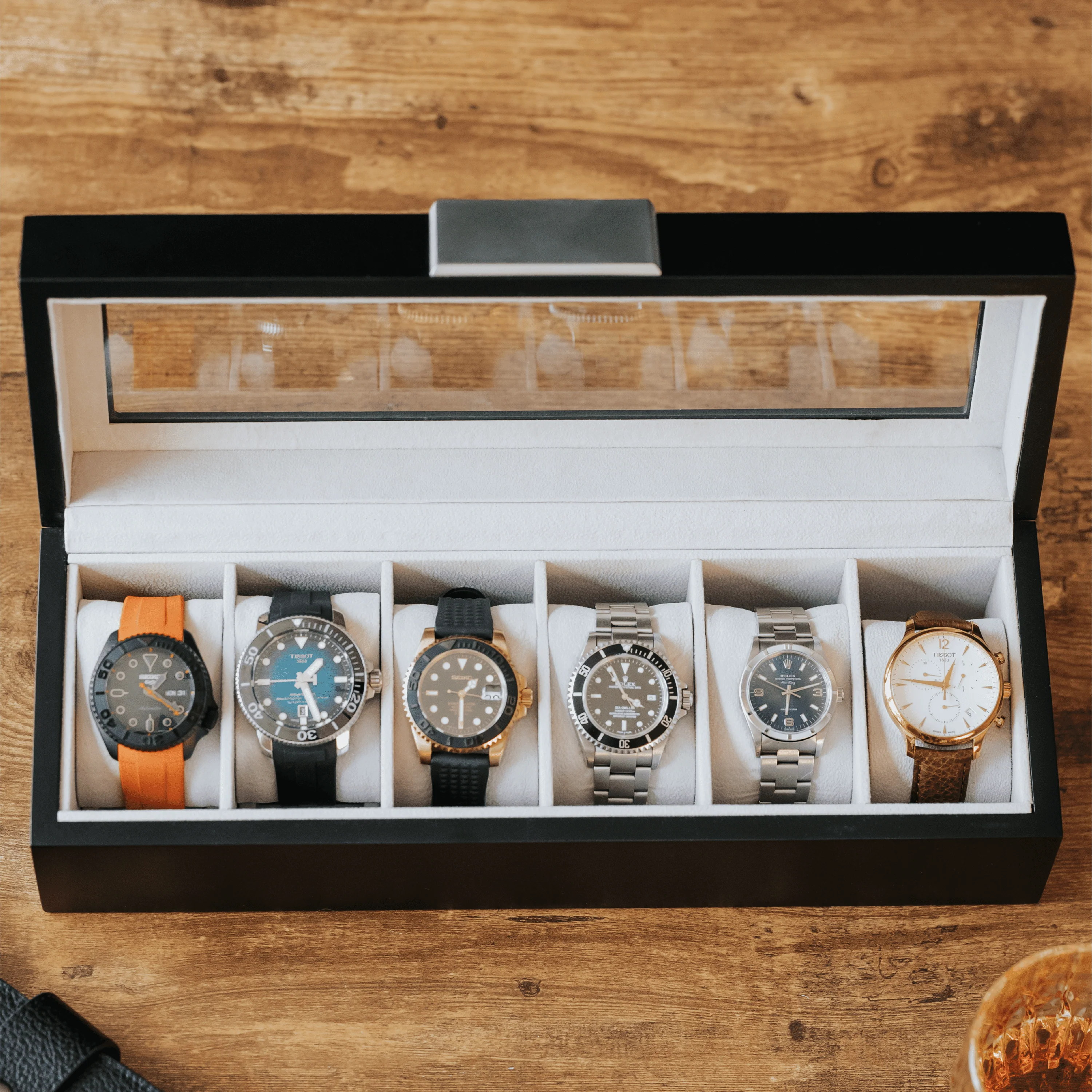 Modern Clip Watch Box - 6 Slot - Image 2