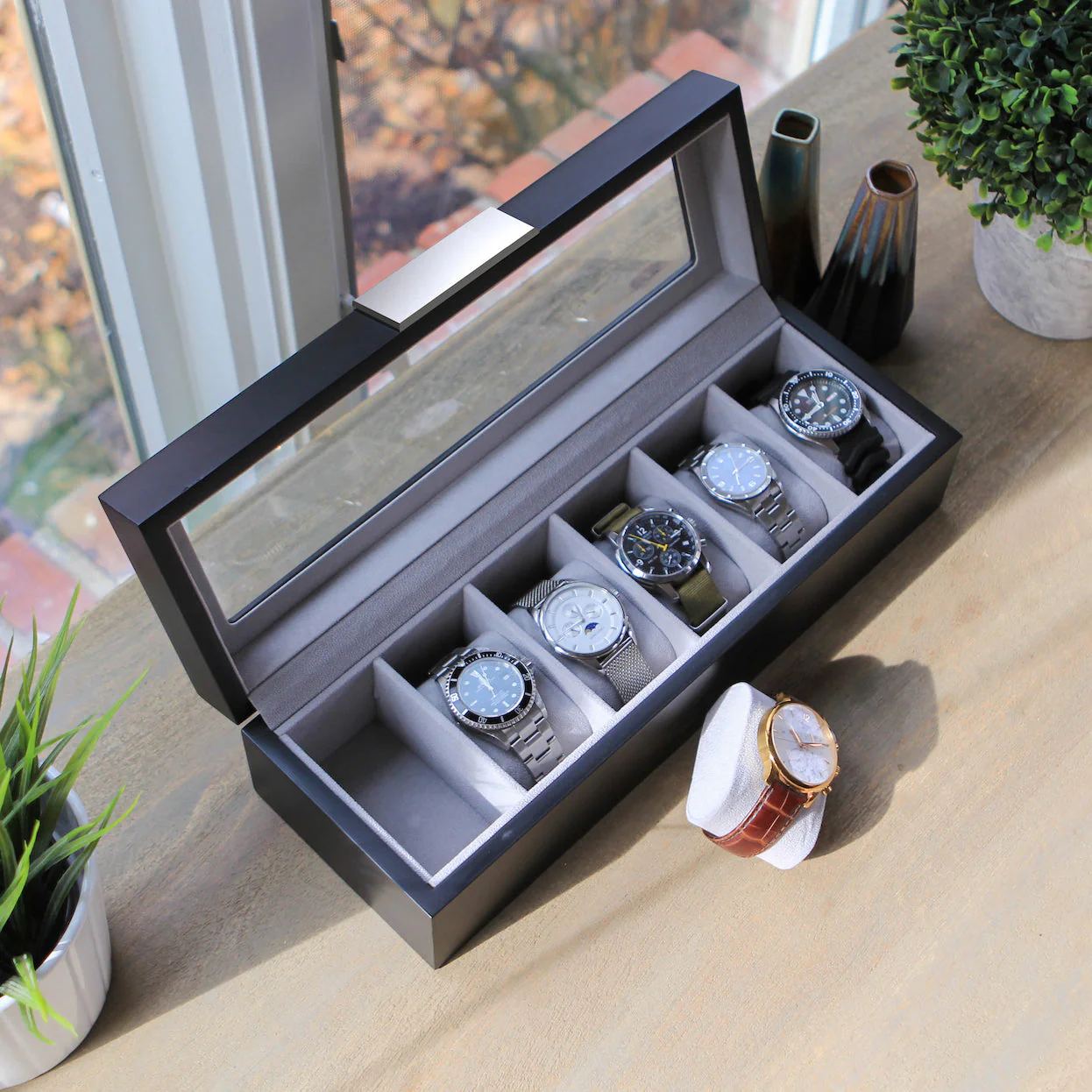 Modern Clip Watch Box - 6 Slot - Image 4