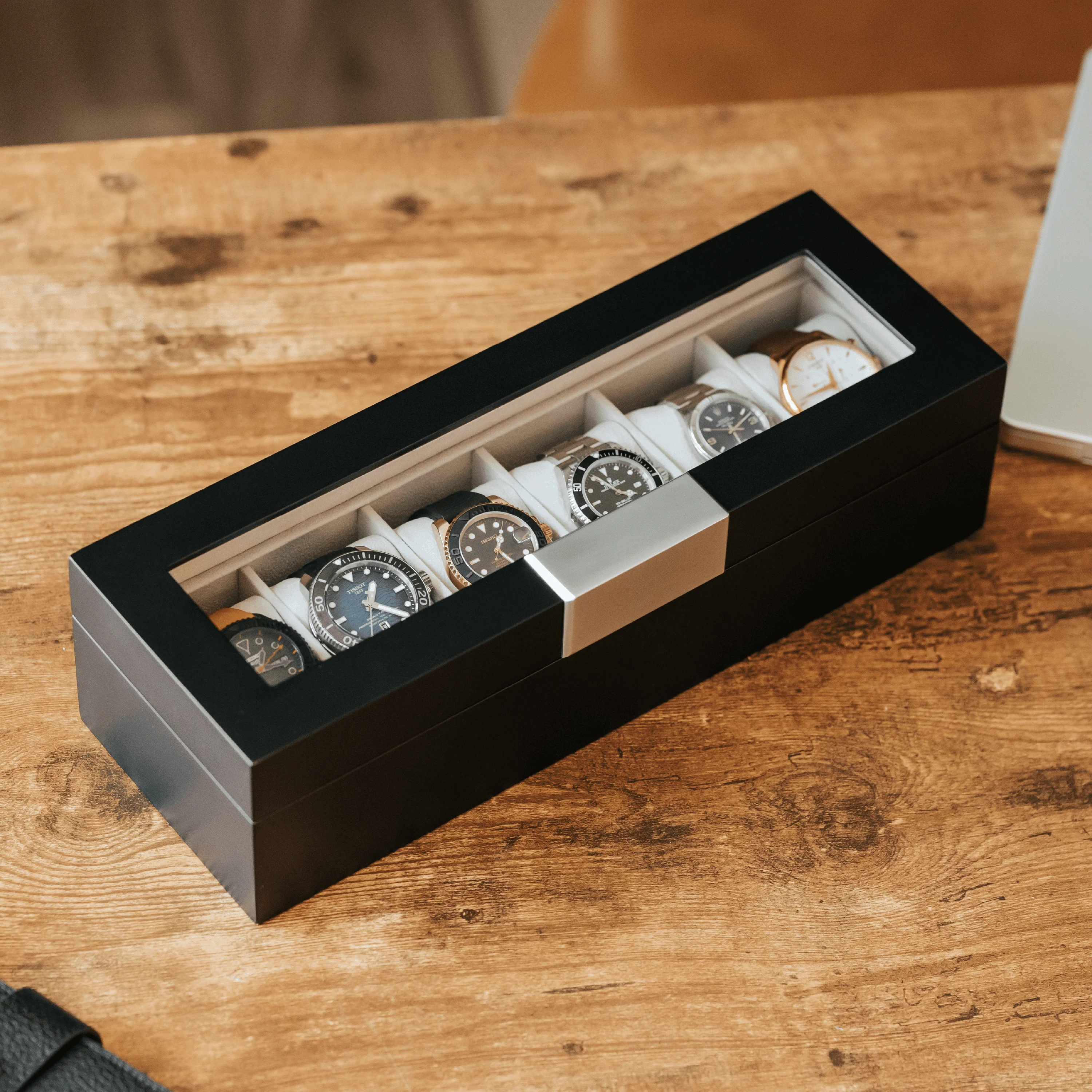 Modern Clip Watch Box - 6 Slot - Image 6