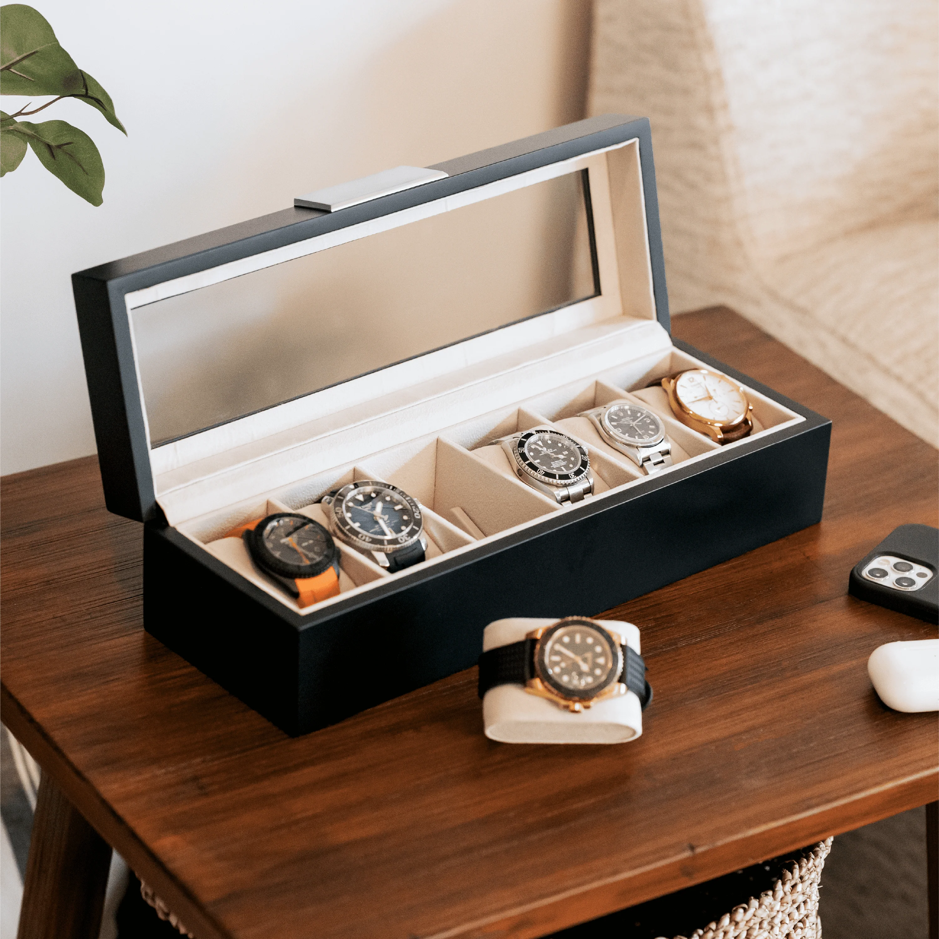Modern Clip Watch Box - 6 Slot - Image 7