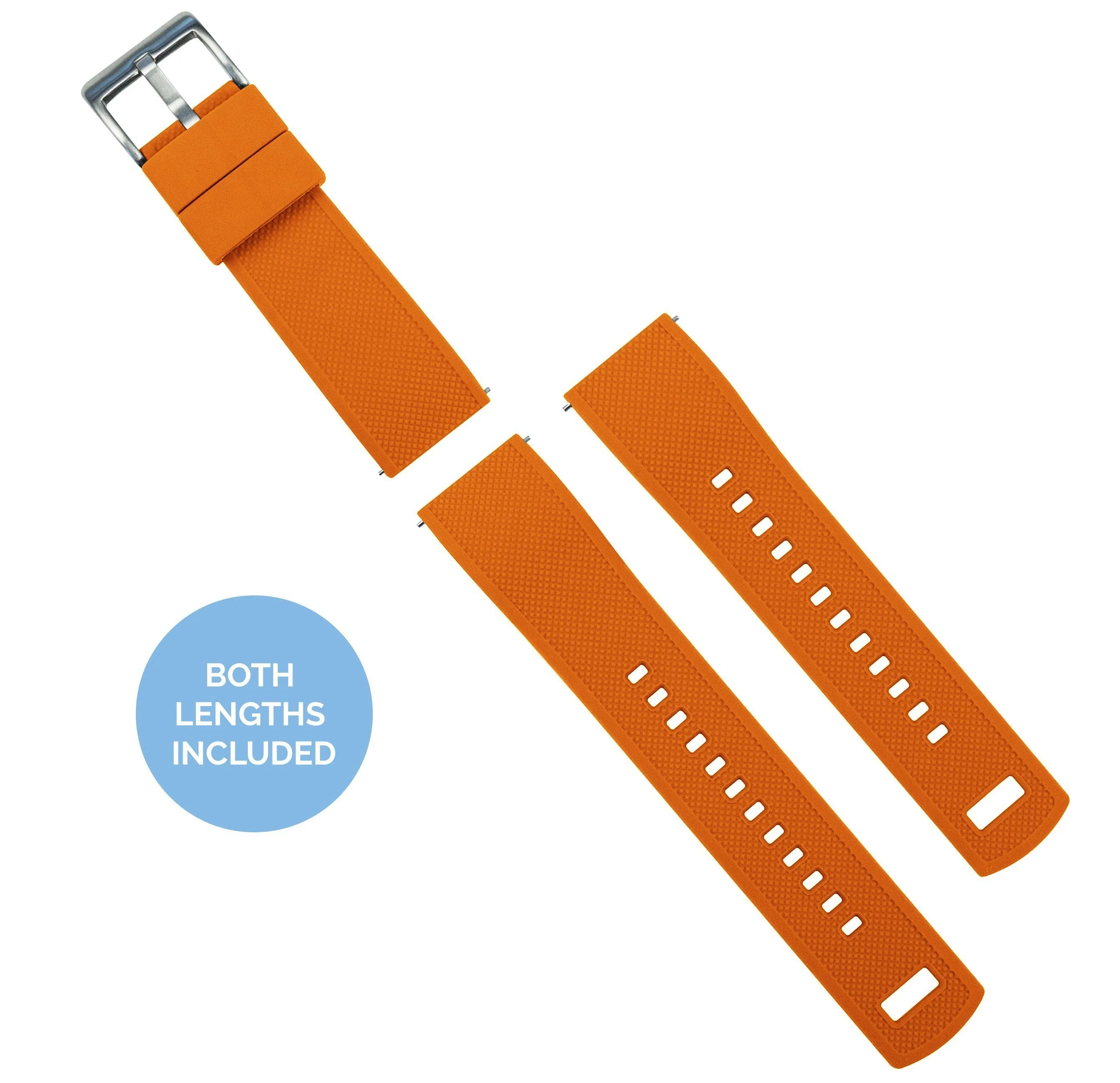 Moto 360 Gen2 Elite Silicone Pumpkin Orange Top Black Bottom Watch Band - Image 2