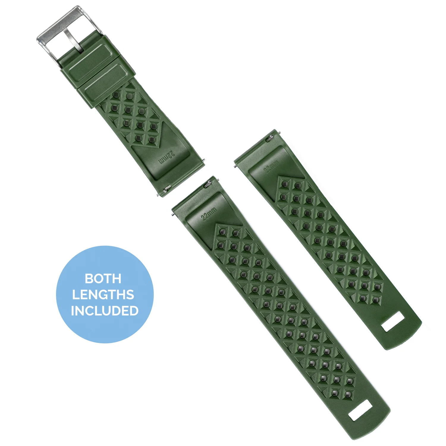 Moto 360 Gen2 Tropical Style Army Green Watch Band - Image 4