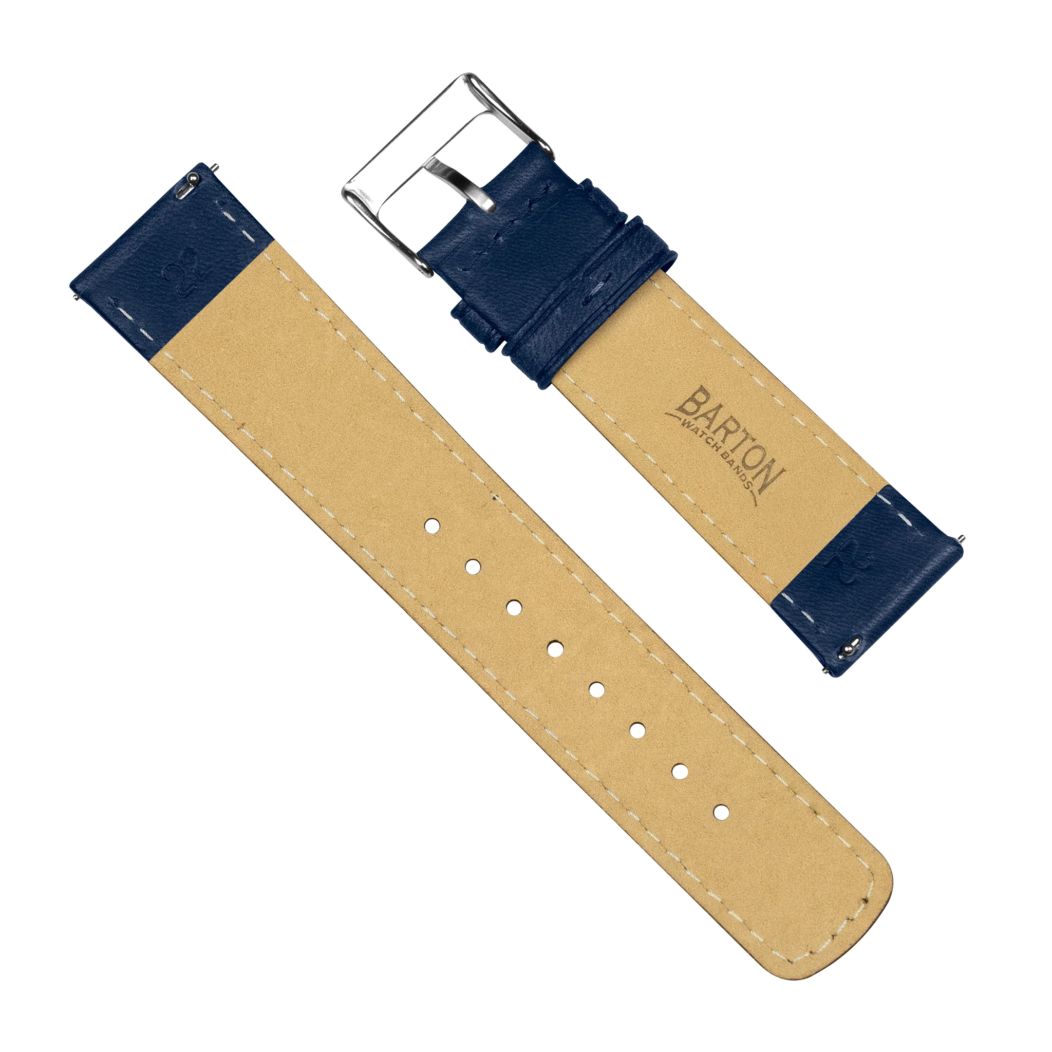 Navy Blue Classic Horween Leather Watch Band - Image 4