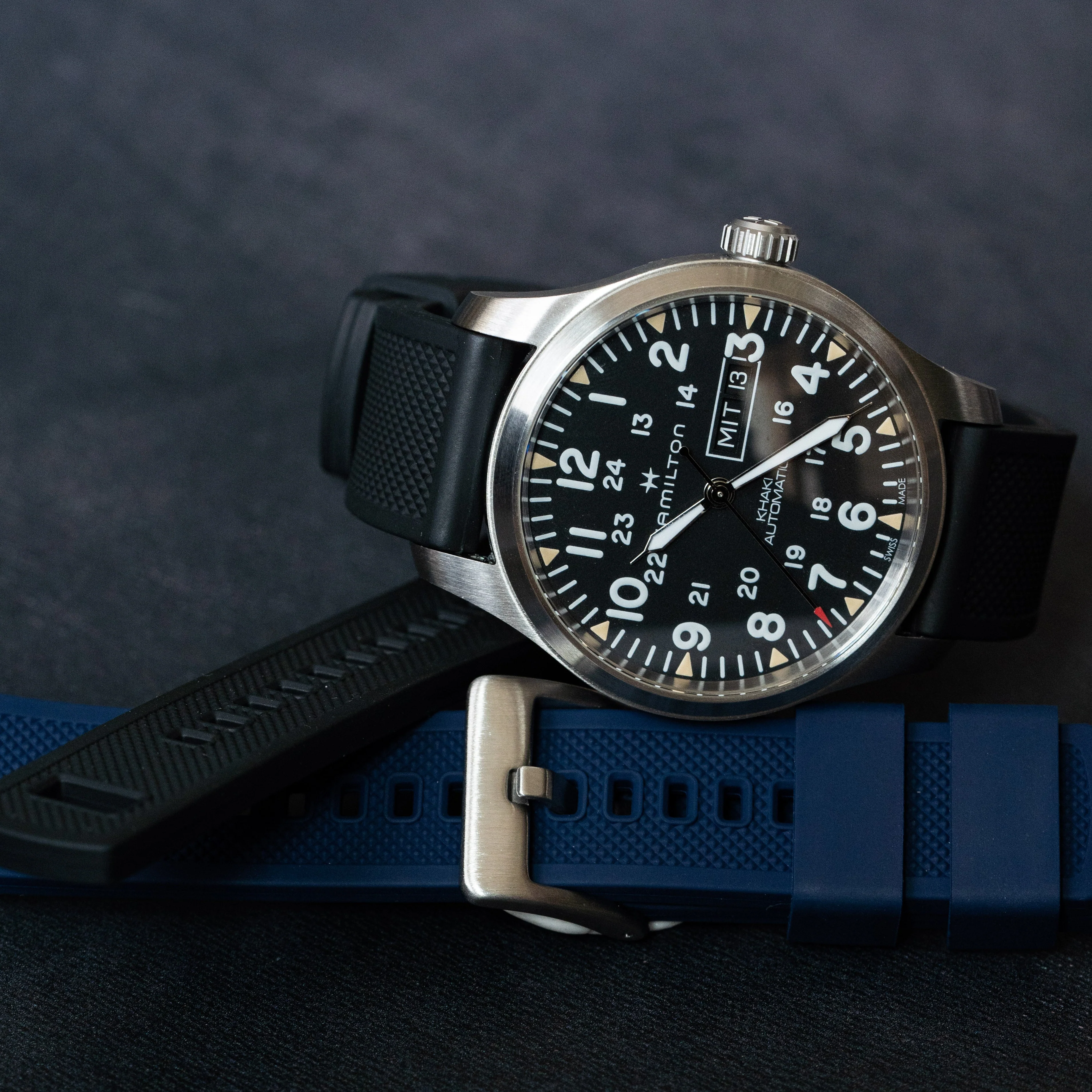 Navy Blue Elite FKM Rubber Watch Bands - Grand Seiko (20mm) - Image 2