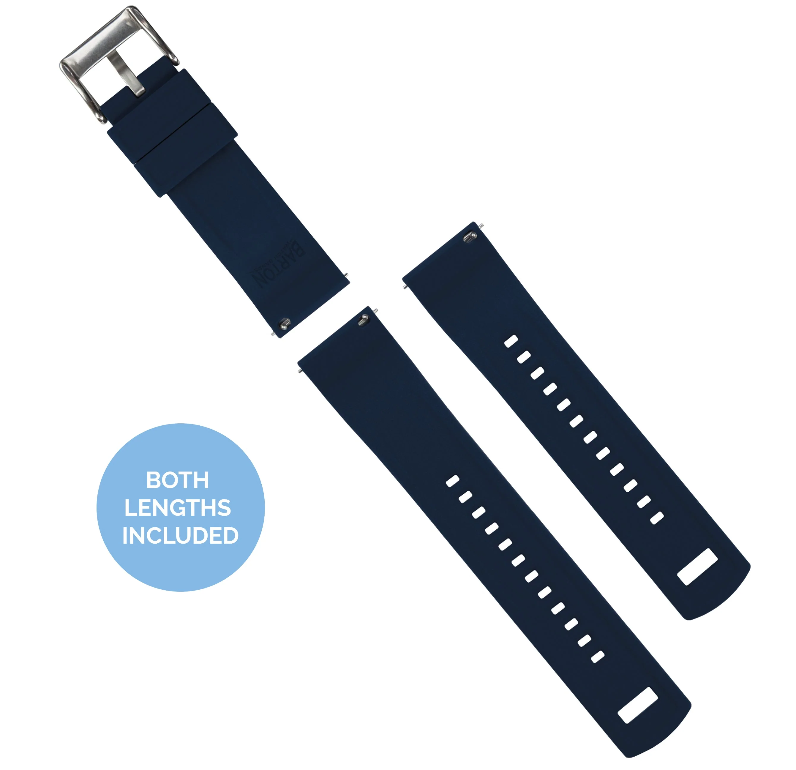 Navy Blue Elite FKM Rubber Watch Bands - Omega Seamaster (20mm) - Image 7