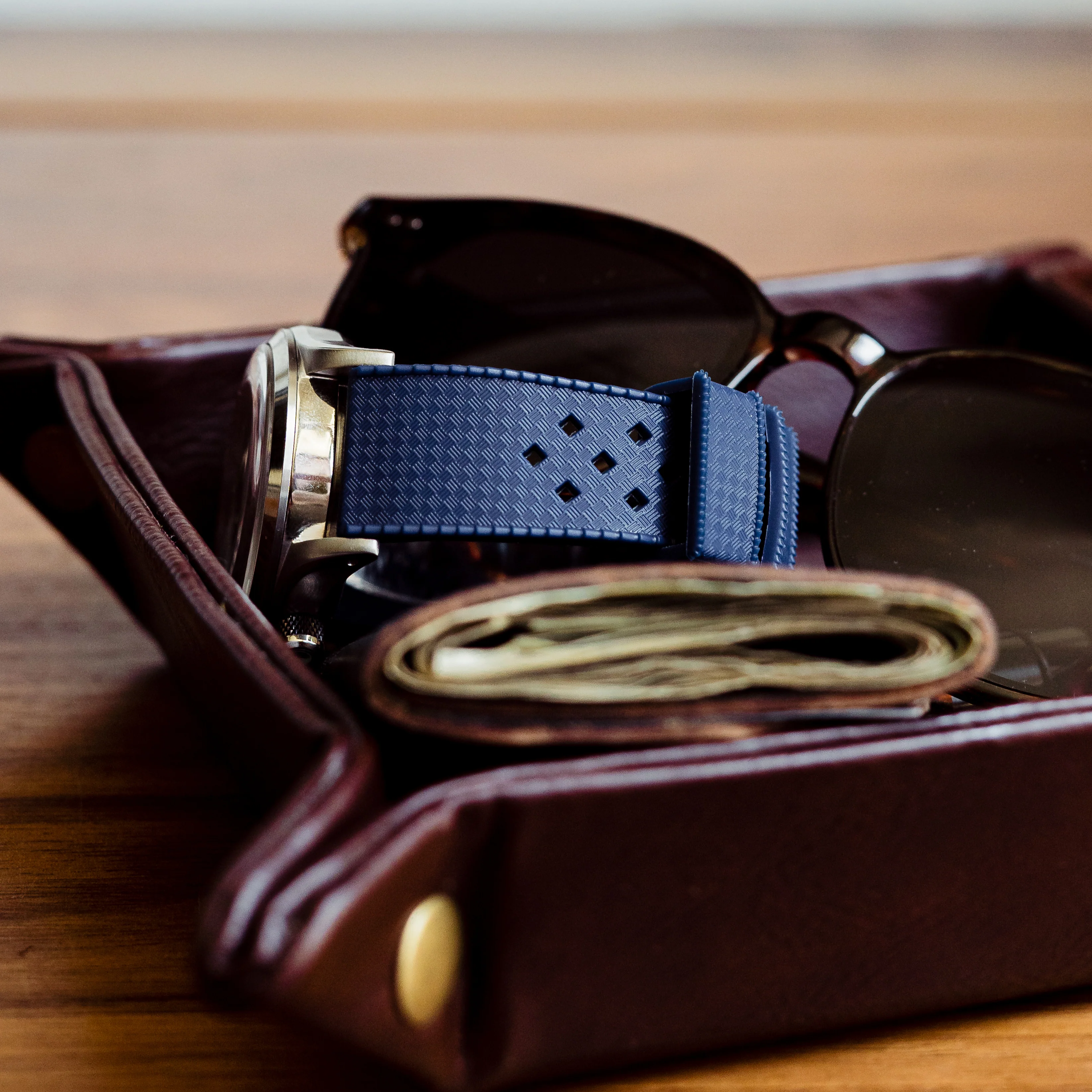 Navy Blue Tropical Style Watch Band - Image 3