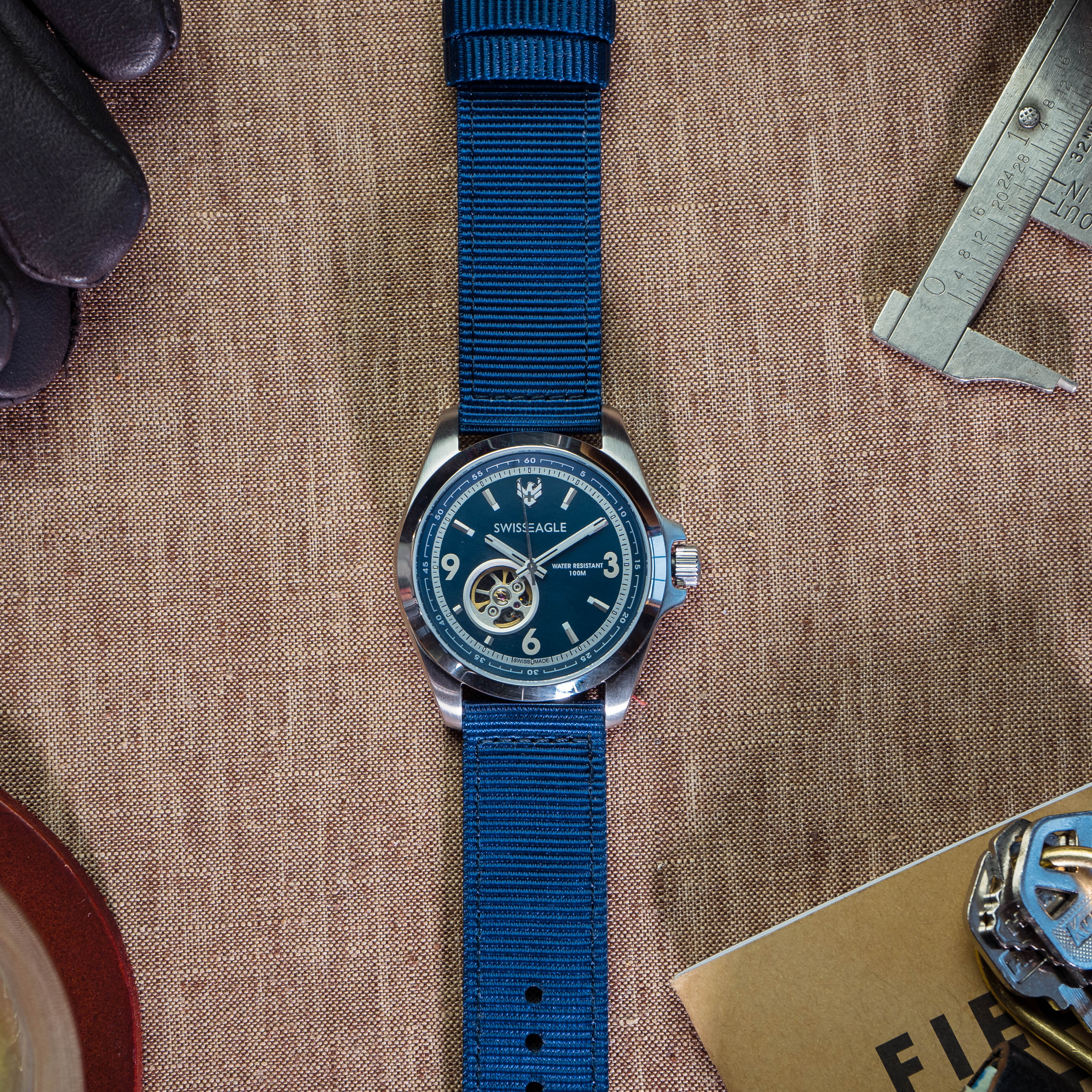 Navy Blue Two Piece NATO® style Watch Band - Image 2
