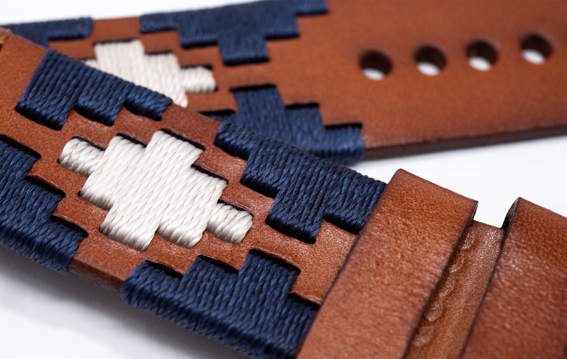 Navy Linen Gaucho Watch Band - Image 5