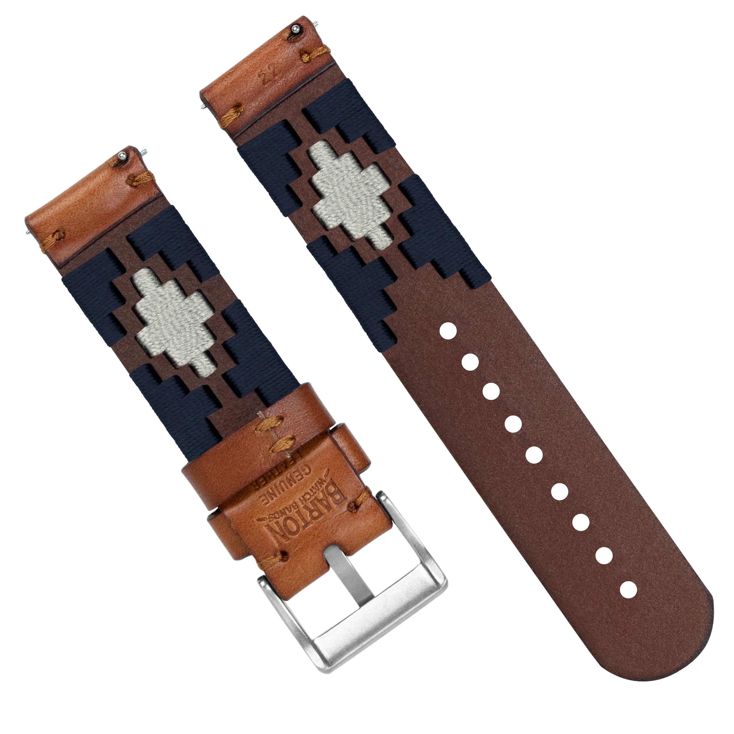 Navy Linen Gaucho Watch Band - Image 6