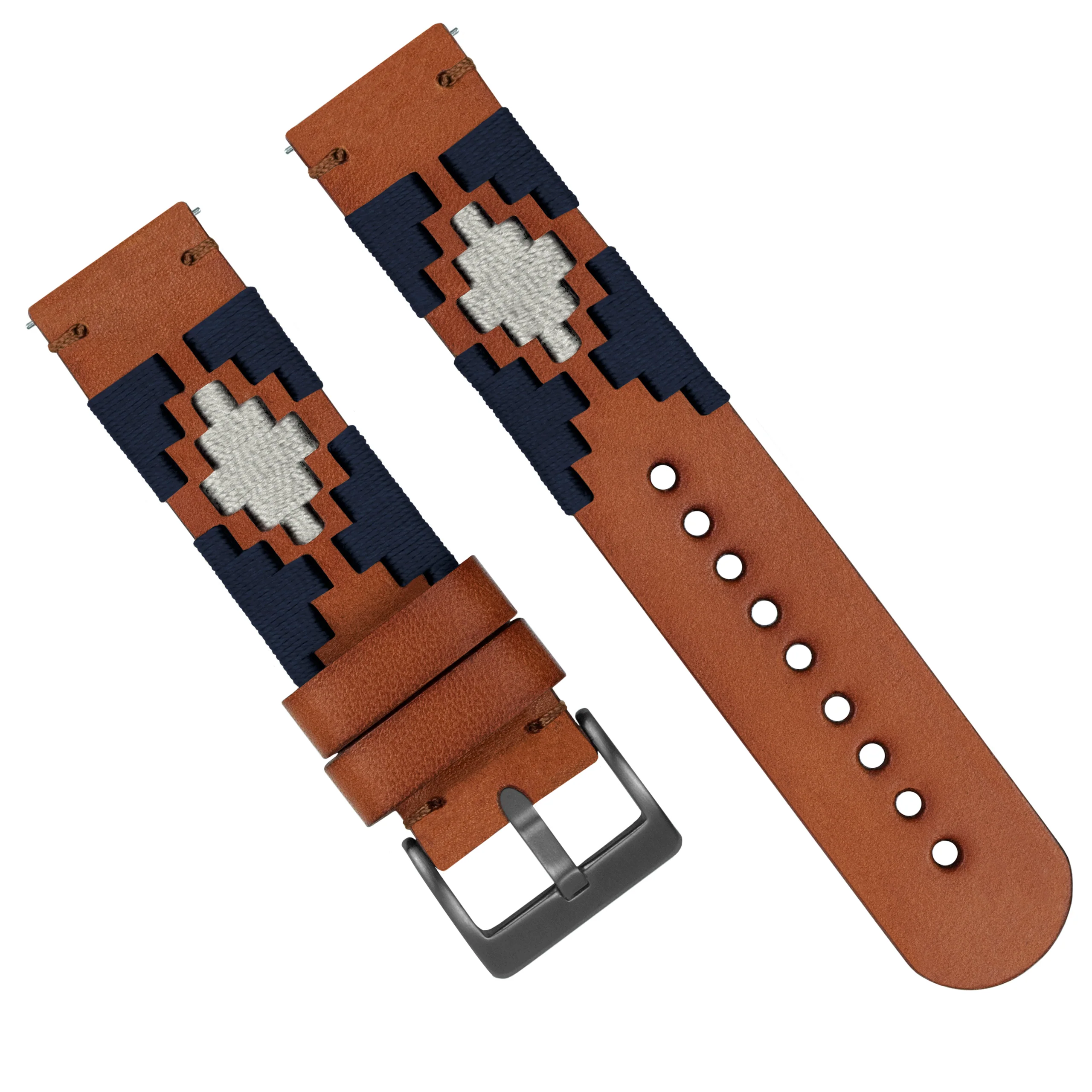Navy Linen Gaucho Watch Band - Image 9